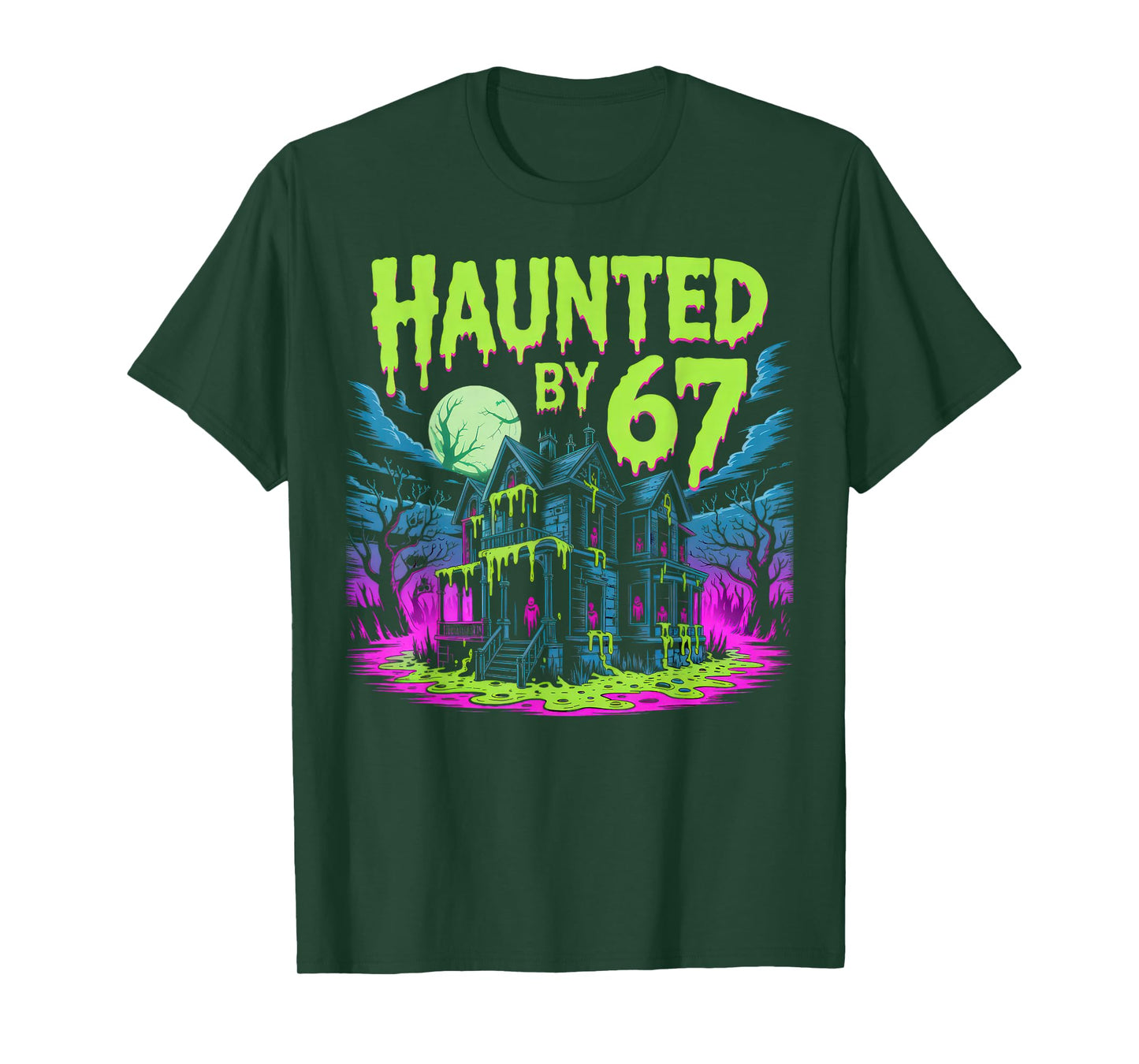 Haunted by 67 Funny Six Seven Meme 6 7 Halloween Costume T-Shirt