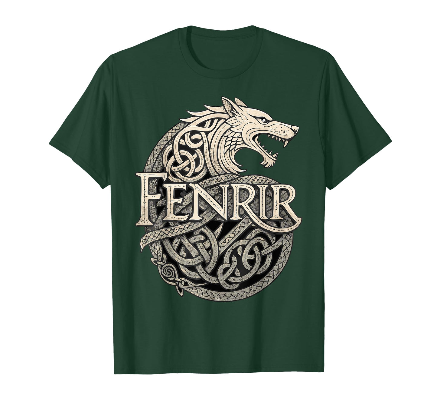 Fenrir Viking Wolf – Norse Knotwork Mythology T-Shirt