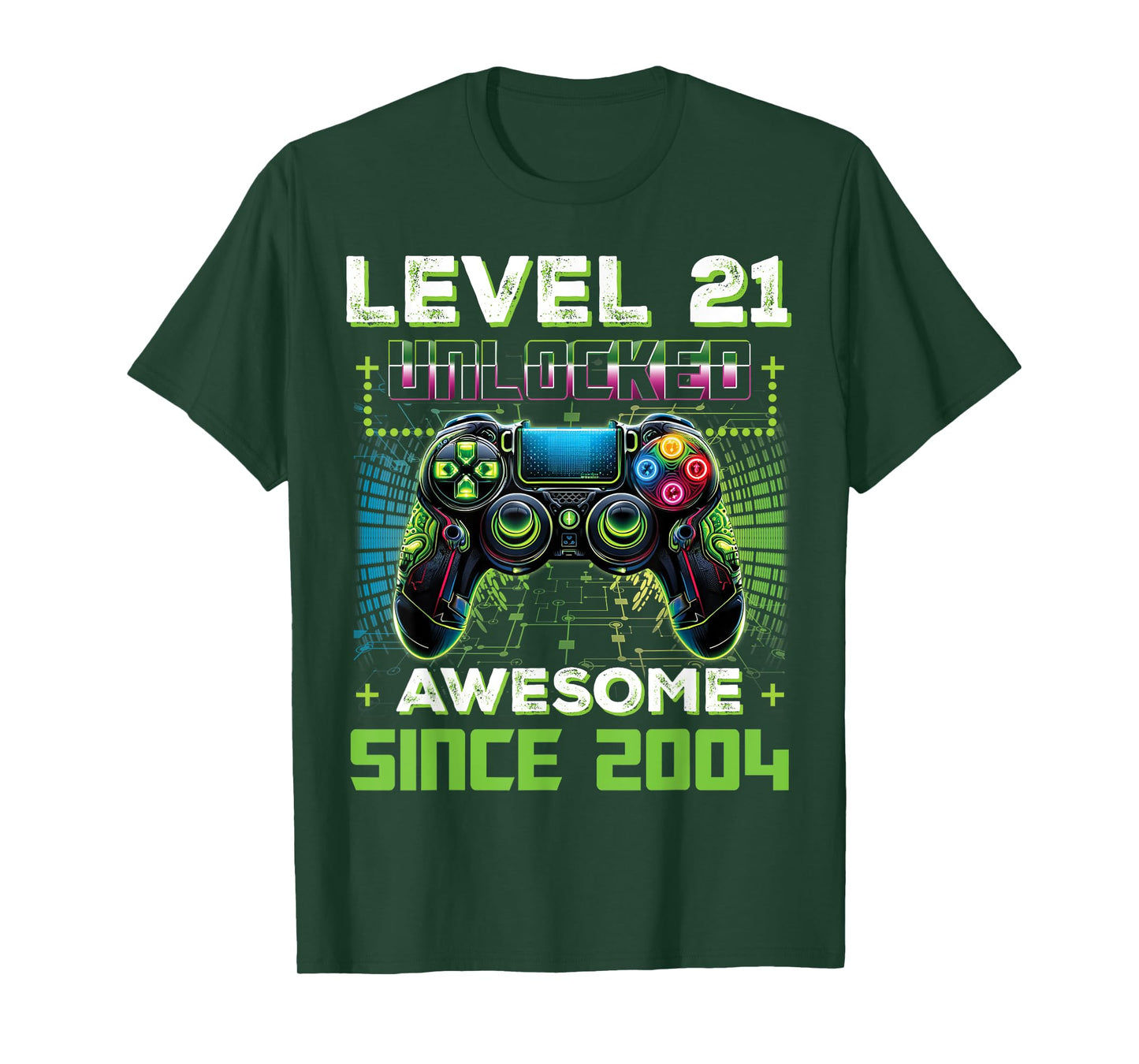 Level 21 Unlocked Video Game Controller 21st Birthday Gamer T-Shirt