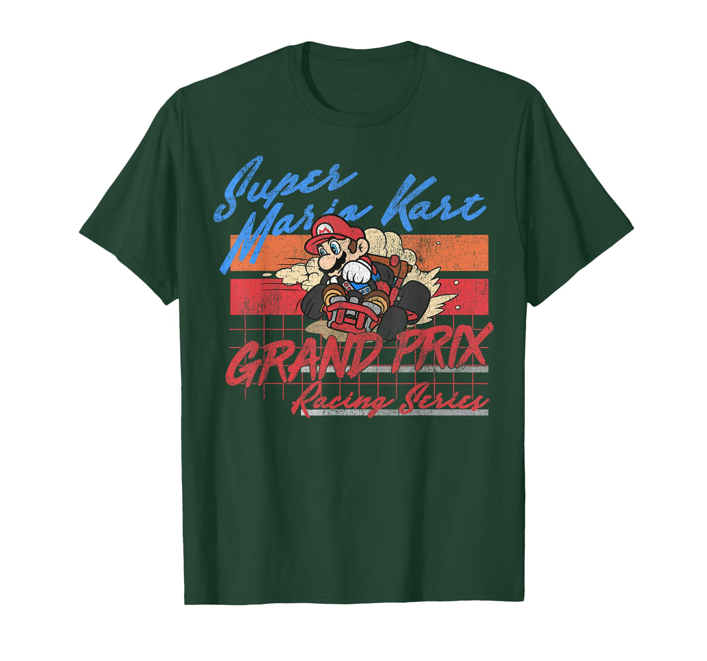 Mario Kart Racing Retro Drift Distressed Graphic T-Shirt T-Shirt