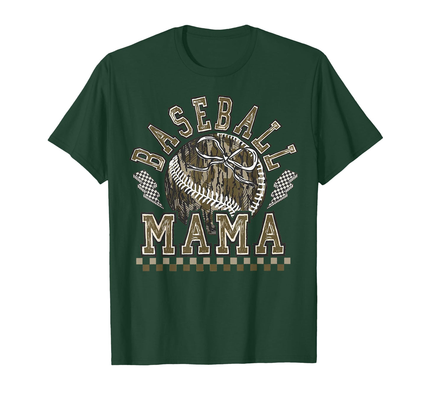 Retro Baseball Camo Mama Game Day Tis The Season Sports Mom T-Shirt