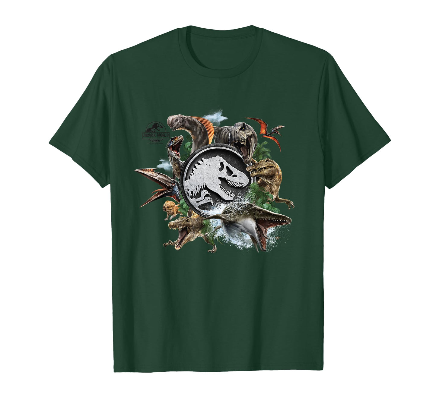 Jurassic World Rebirth Circle Logo Dinosaurs T-Shirt