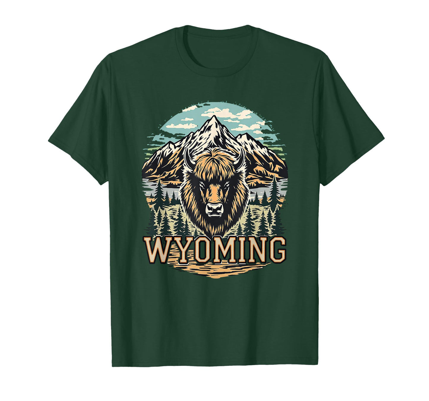 Wyoming Mountains and Buffalo Nature Scenic Wyoming T-Shirt