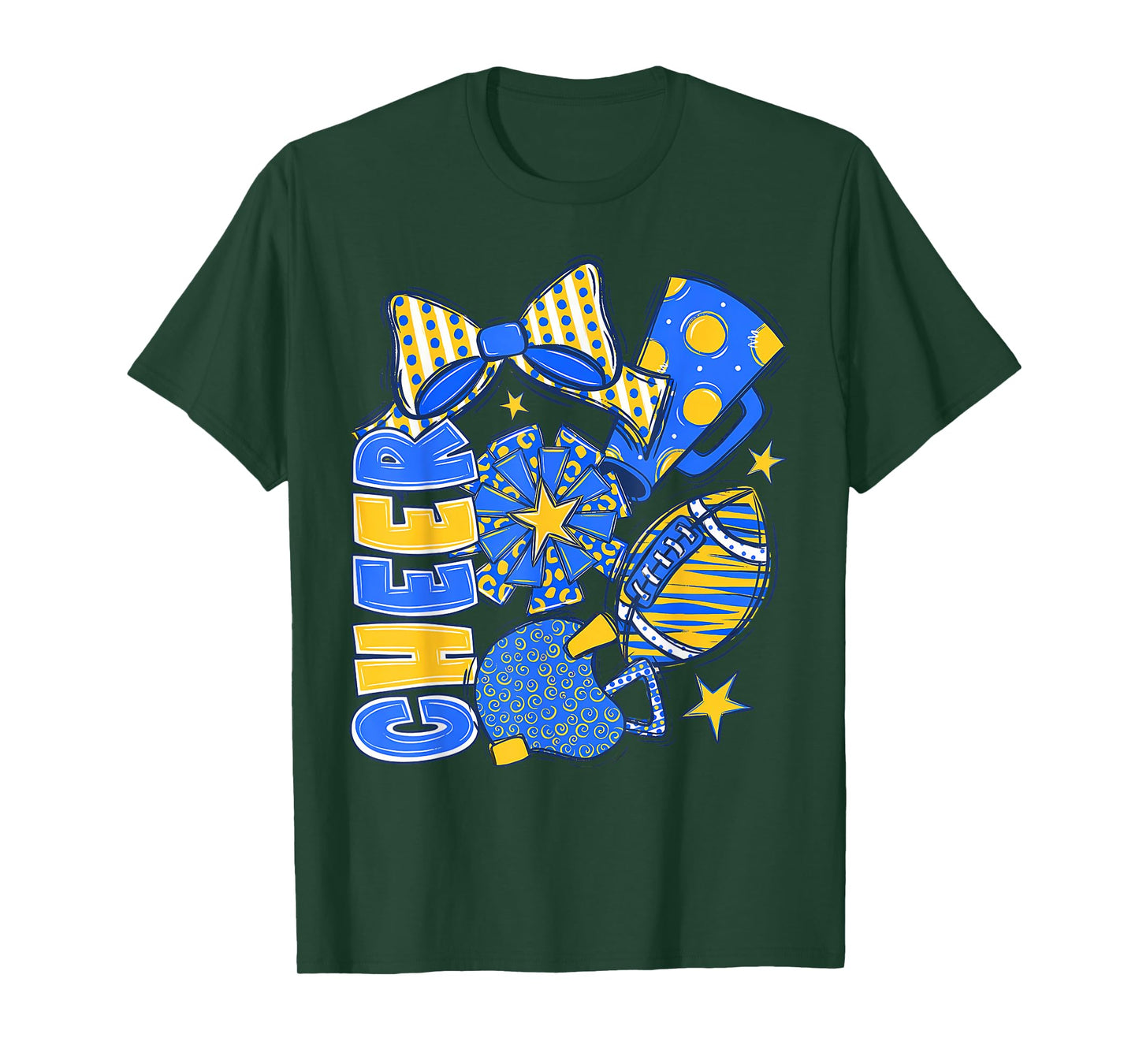 Cheer Mom Blue Cheerleader Game Day Cheer Mama Football T-Shirt