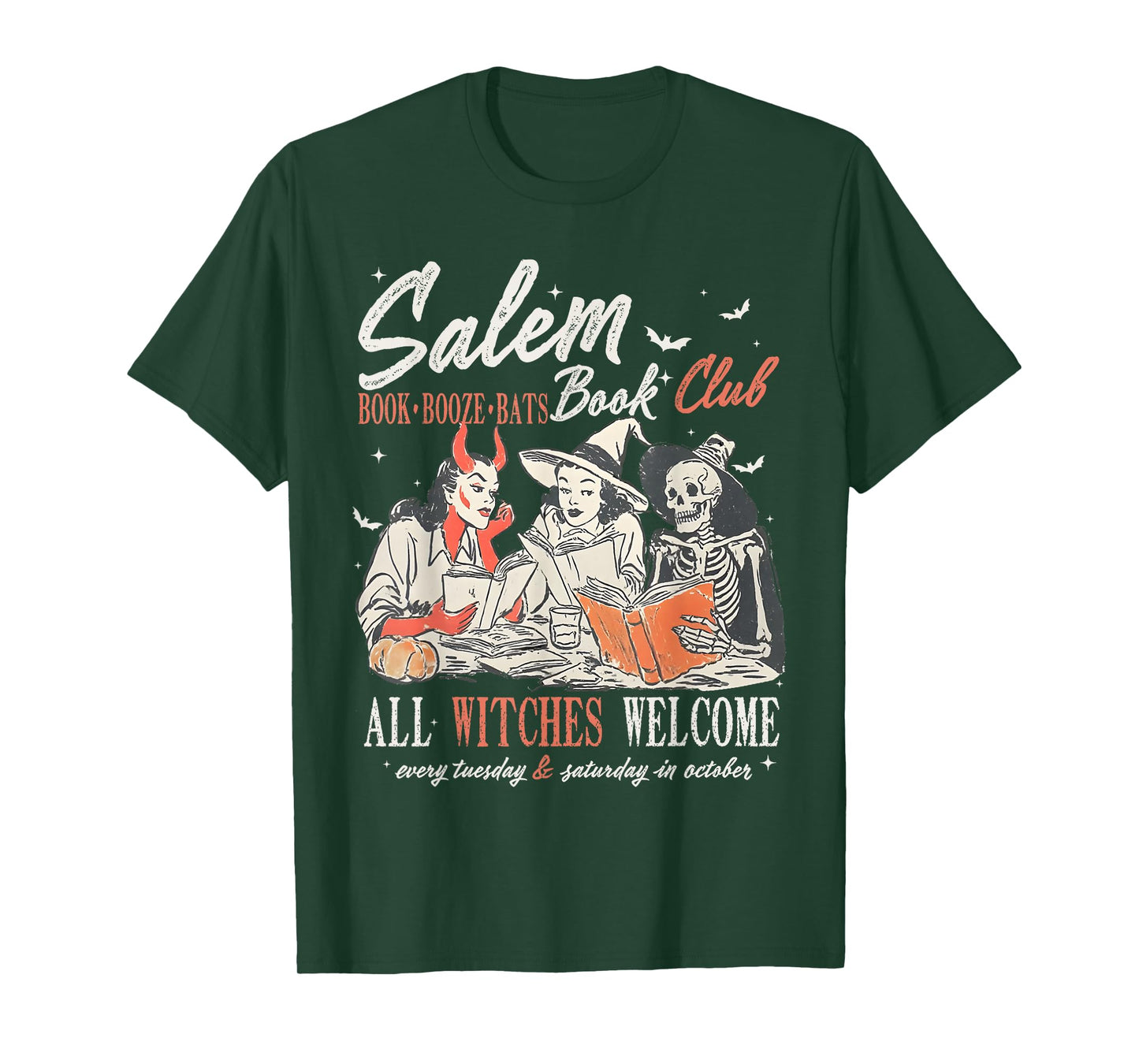 Vintage Salem Book Club Witchy Witch Spooky Season Halloween T-Shirt