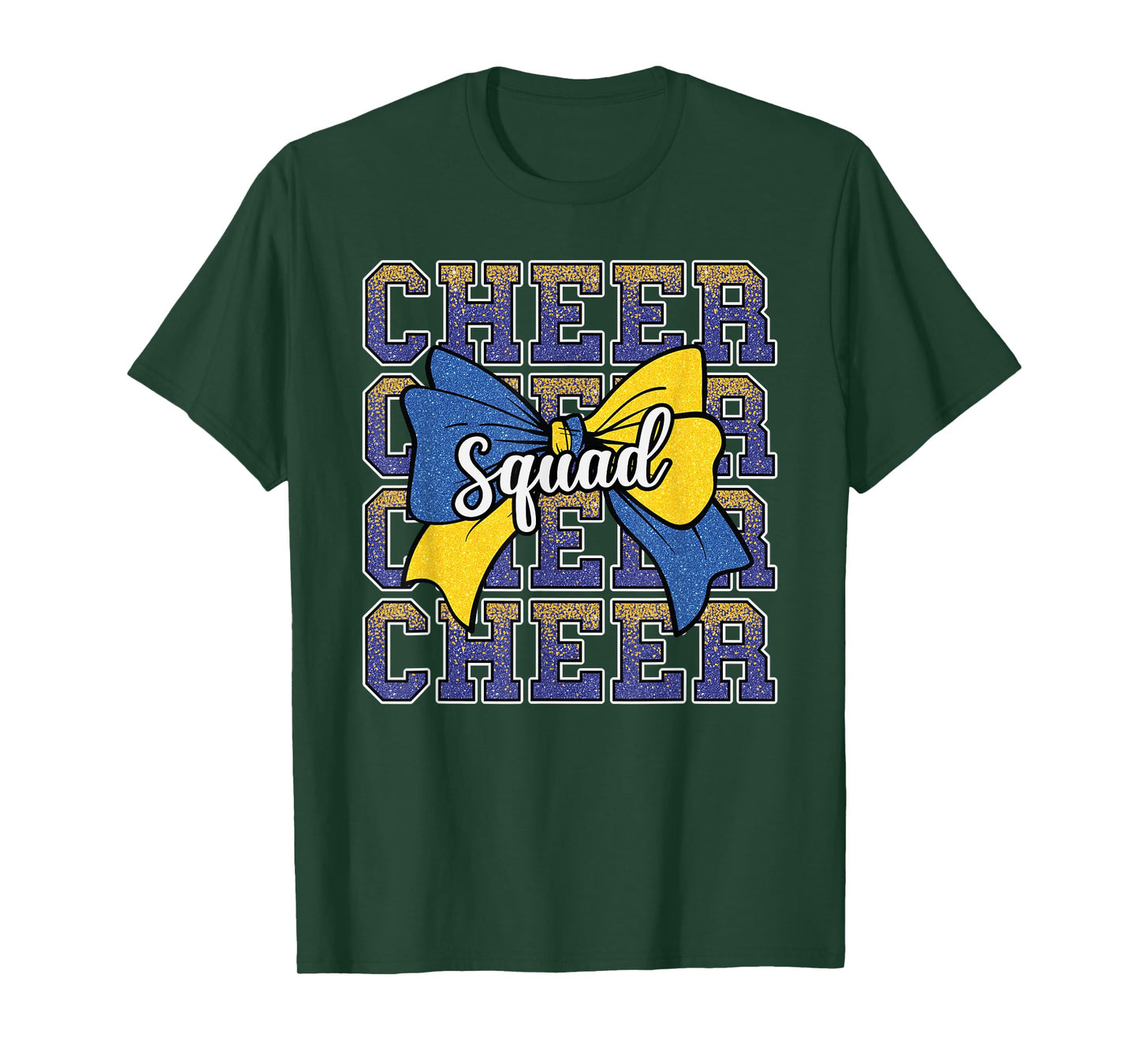 Blue Yellow Cheer Squad Funny Cheerleader Cheerleading Team T-Shirt