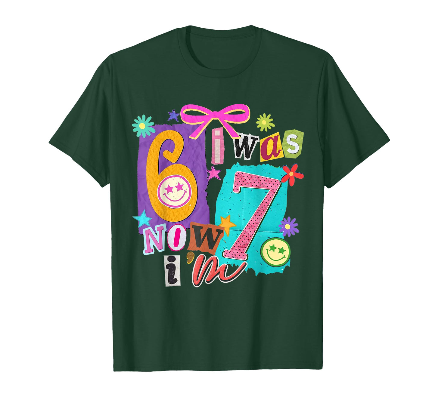 I was 6 Now I'm 7 67 Six Seven Meme 7 Years Old Birthday T-Shirt