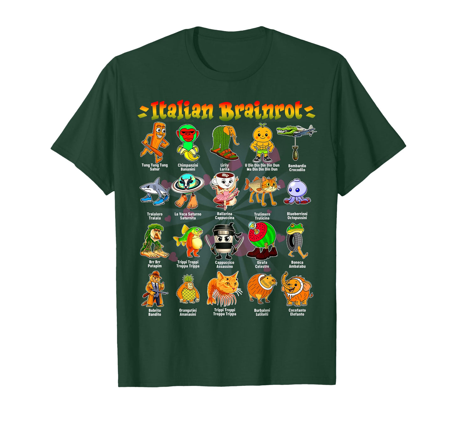 ITALIAN BRAINROT Funny Italian Brainrot Meme Character T-Shirt