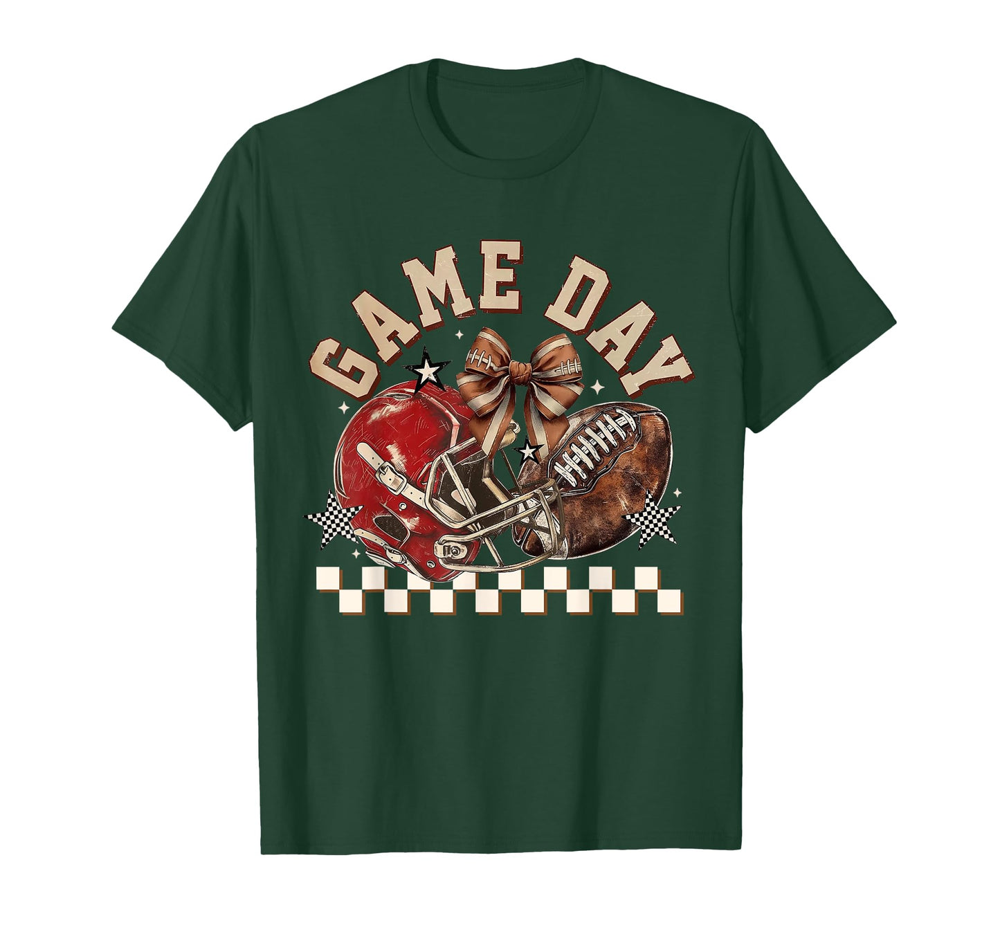 Vintage Football Mom Red Coquette Bow Game Day Women Girl T-Shirt