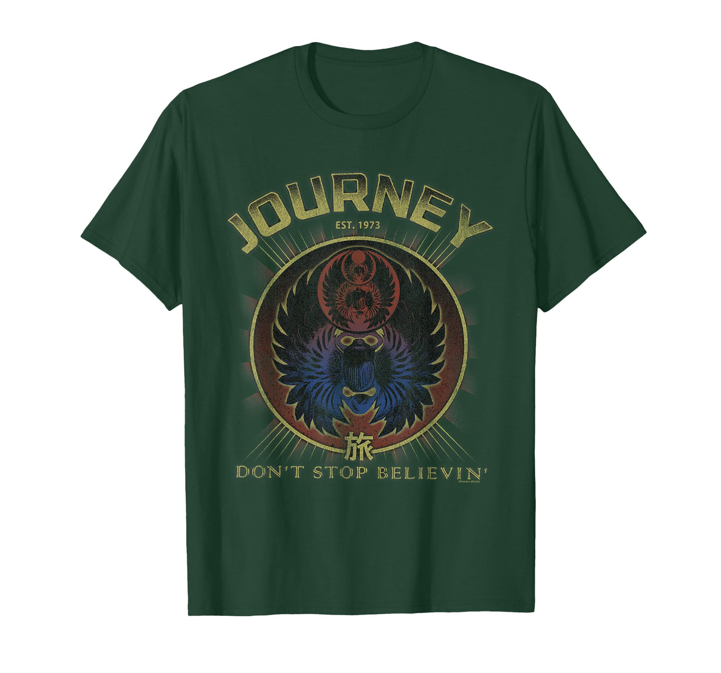 Journey Gold Don't Stop Believin' Scarab Logo Vintage Band T-Shirt