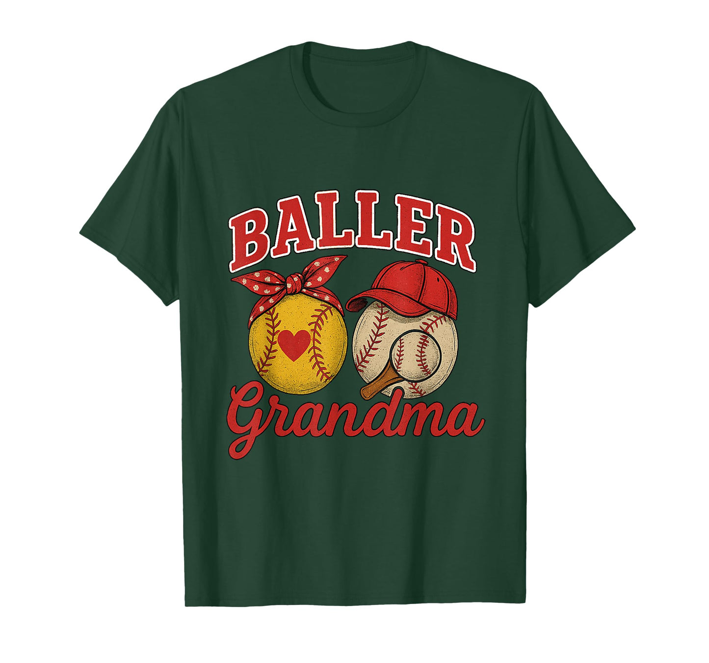 Softball and Baseball Lover Grandma Perfect Mother’s Day T-Shirt