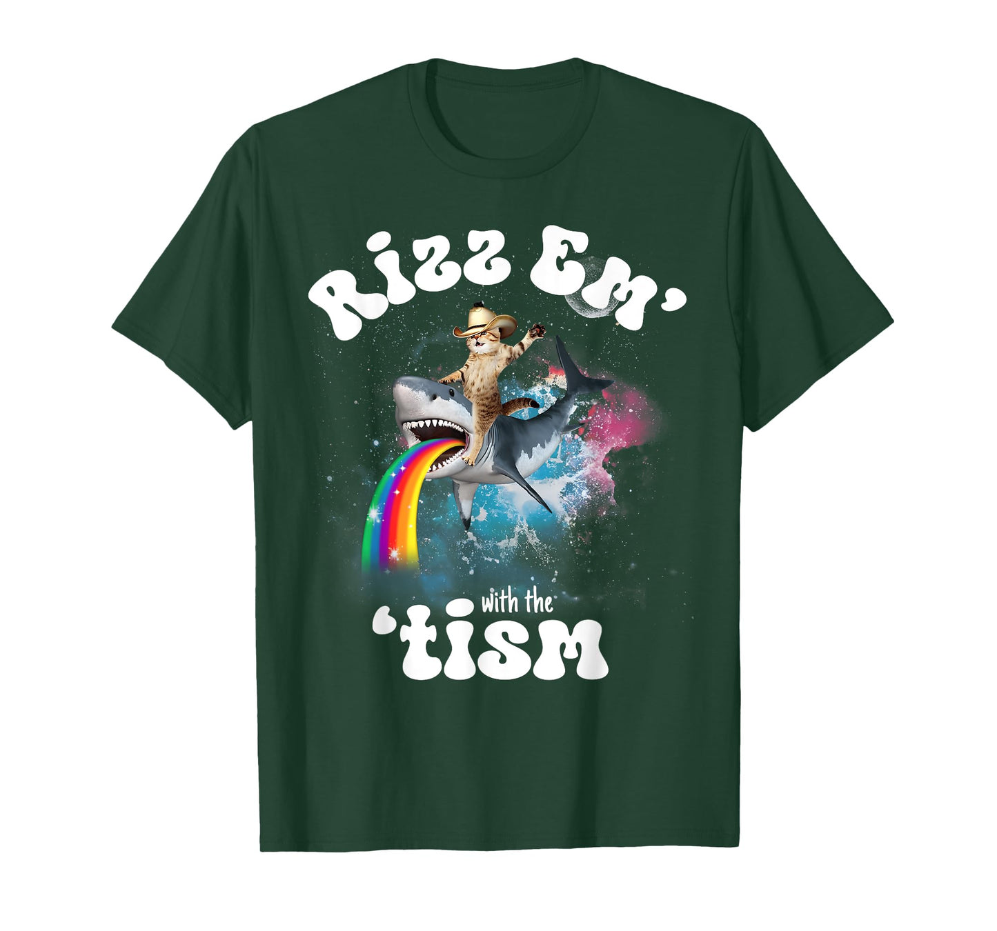Rizz Em With The Tism Funny Meme Y2K Cat Autism Awareness Men Women Kids T-Shirt