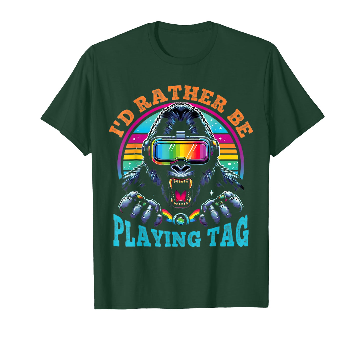 Bruh I'd Rather Be Playing Boys Adult Man Birthday Gorilla T-Shirt