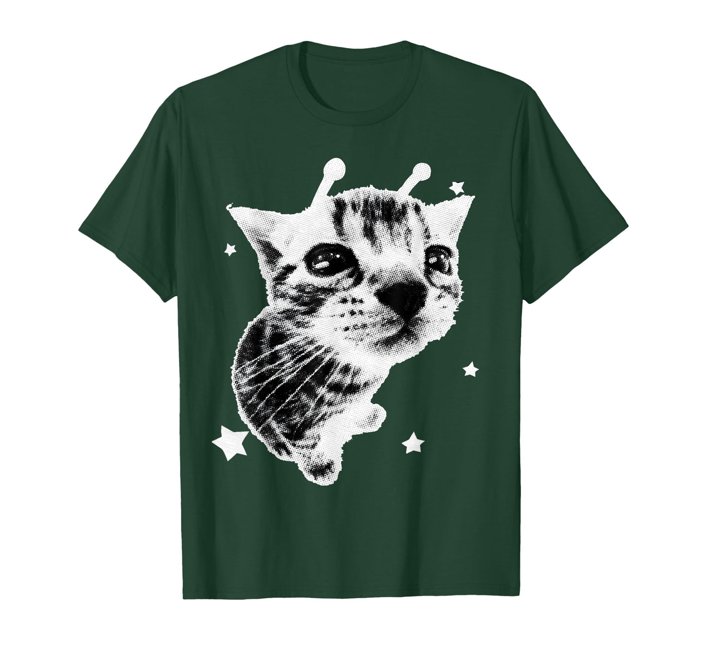 Y2K Alien Cat Meme Retro Silly Cat Vintage Kitty Funny Shirt T-Shirt