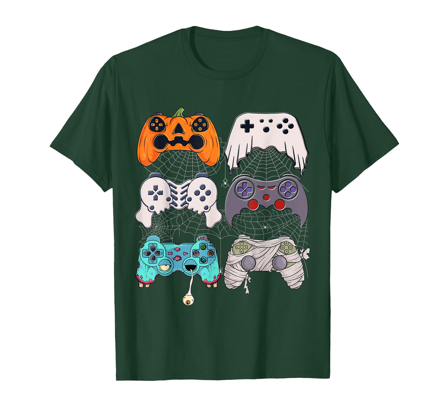 Halloween Skeleton Zombie Gaming Controllers Mummy Boys Kids T-Shirt