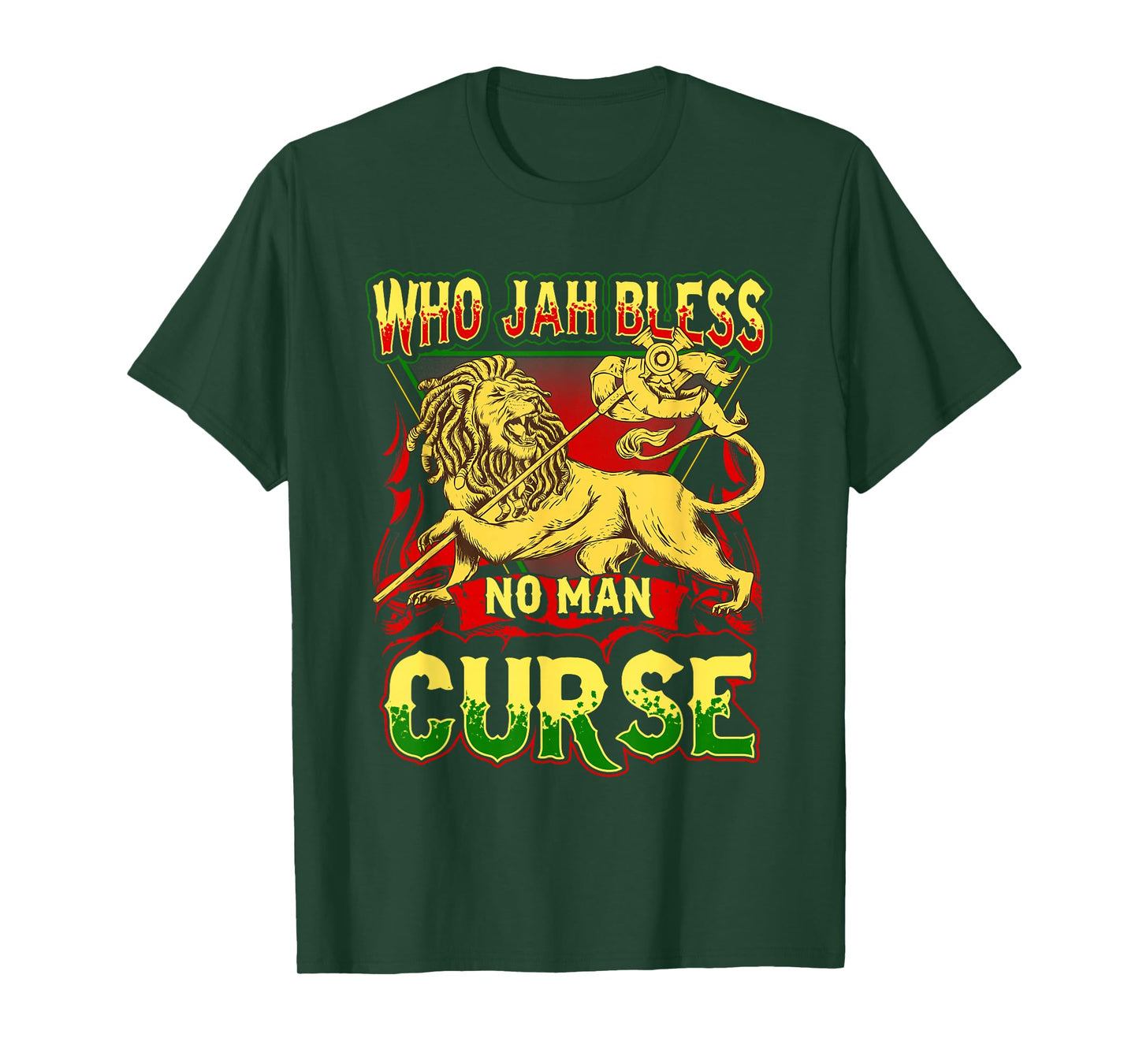 Who Jah Bless No Man Curse Shirt Rastafarian Lion T-Shirt T-Shirt
