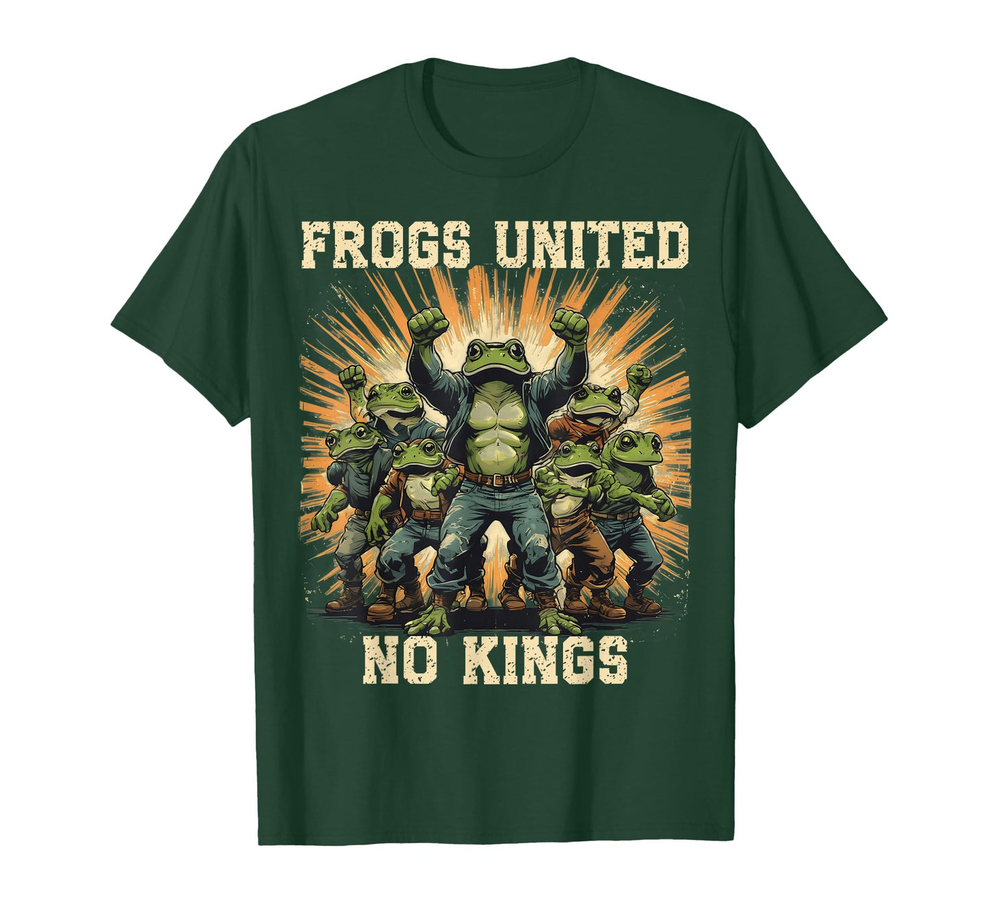 Vintage No Kings Frogs United Portland Protest Retro T-Shirt
