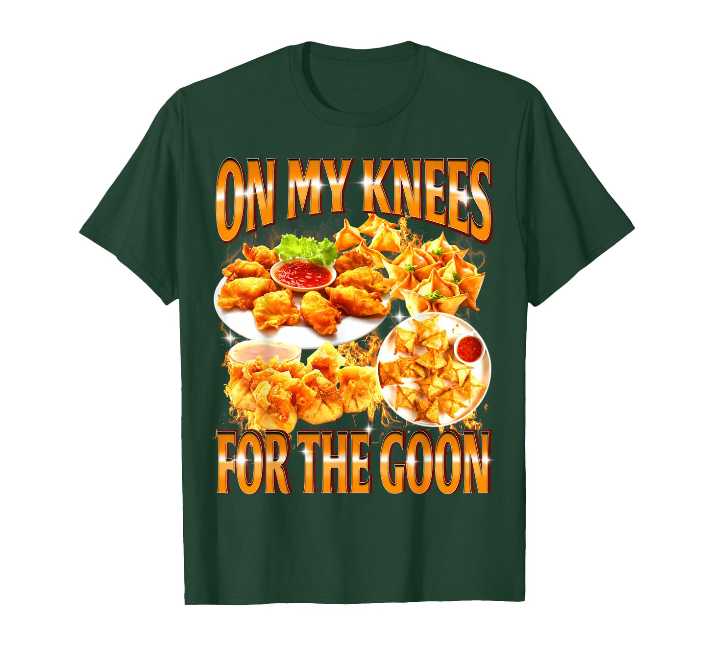 On My Knees for The Goon Bootleg Food Crab Rangoon Meme T-Shirt