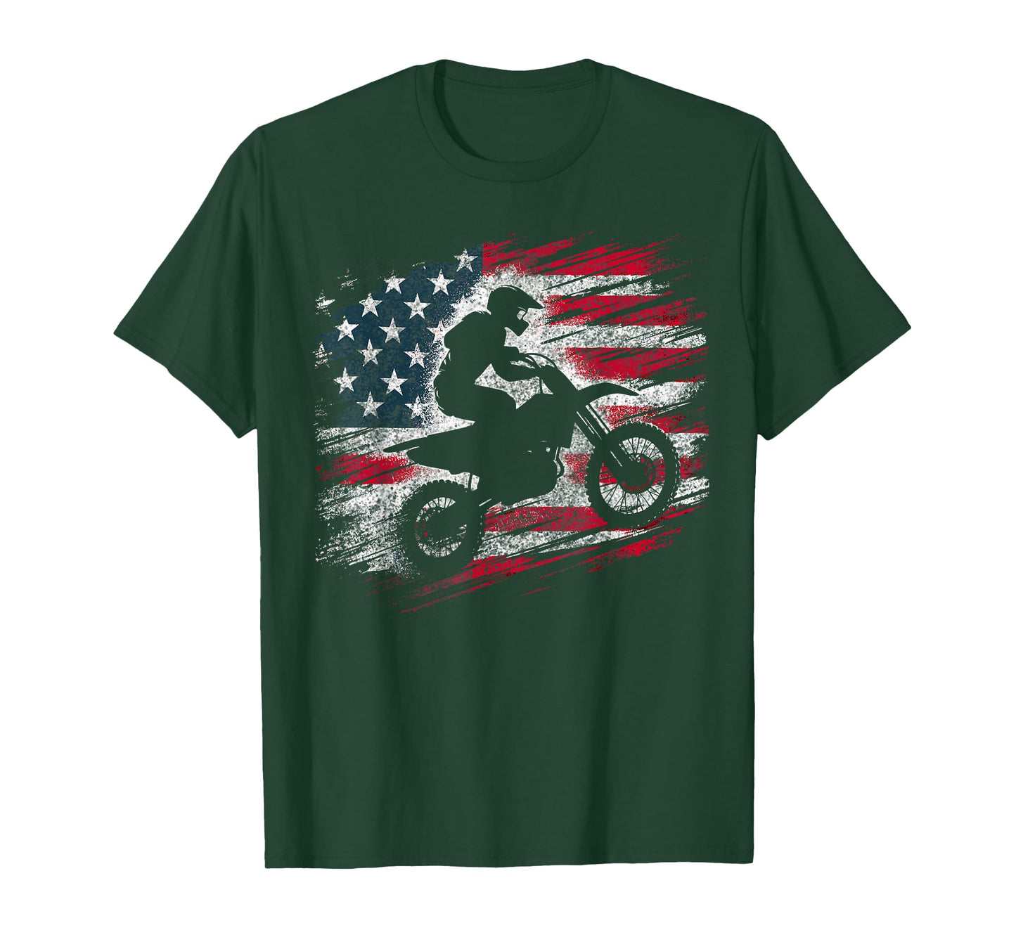 Motocross USA Dirt Bike American Flag T-Shirt
