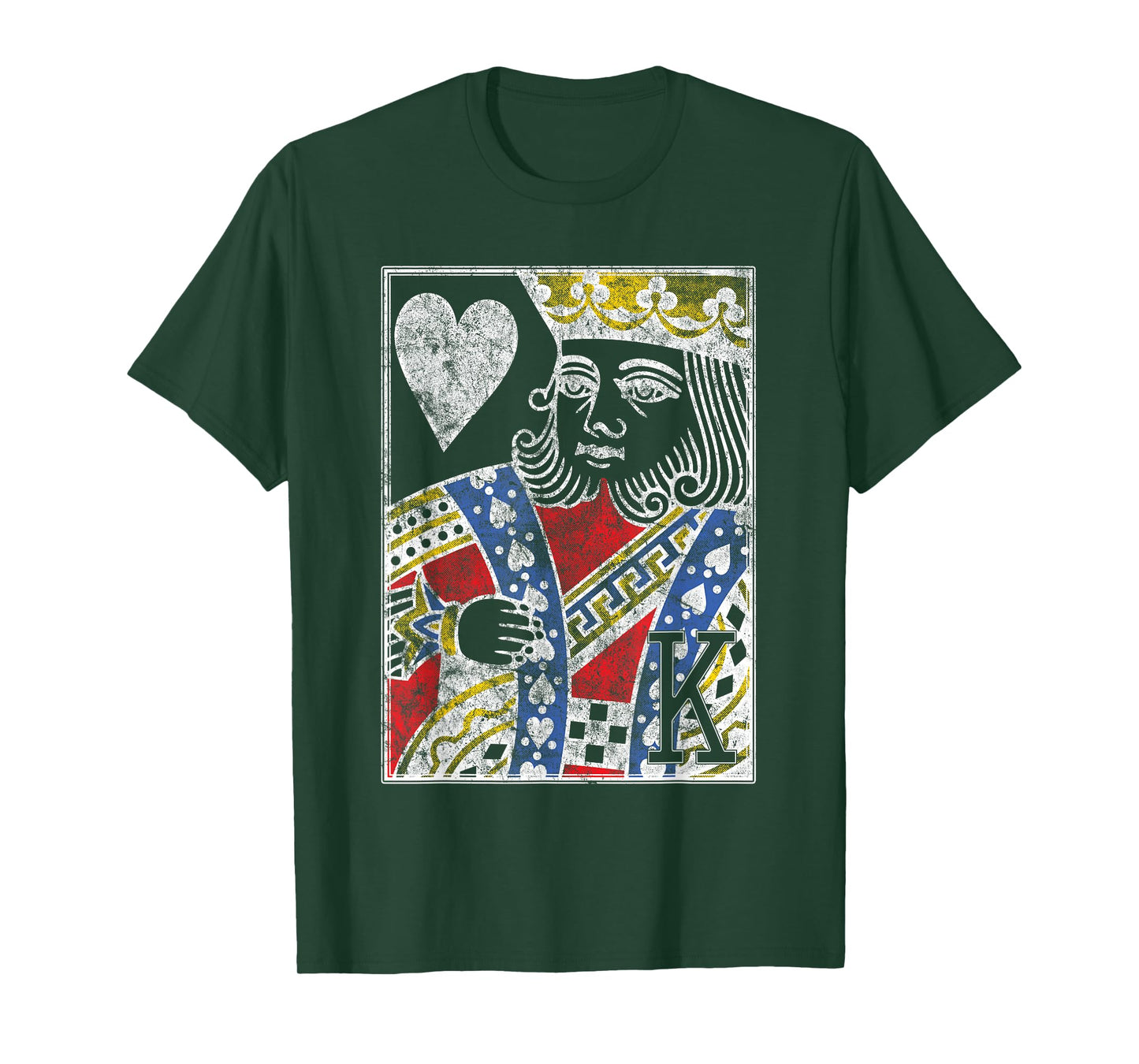 King of Hearts Vintage Look Distressed Playing Card T-Shirt