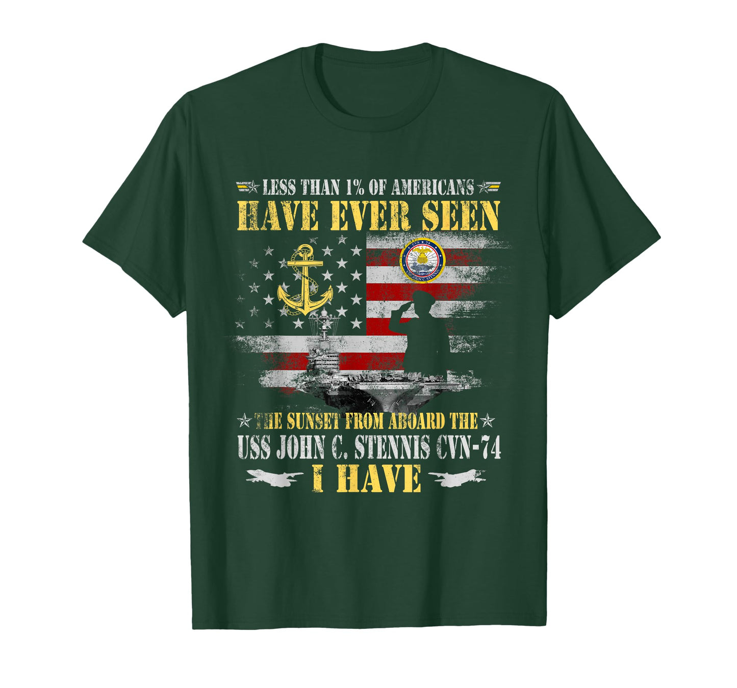 USS John Stennis CVN-74 Veteran Less Than 1% Funny Patriotic T-Shirt