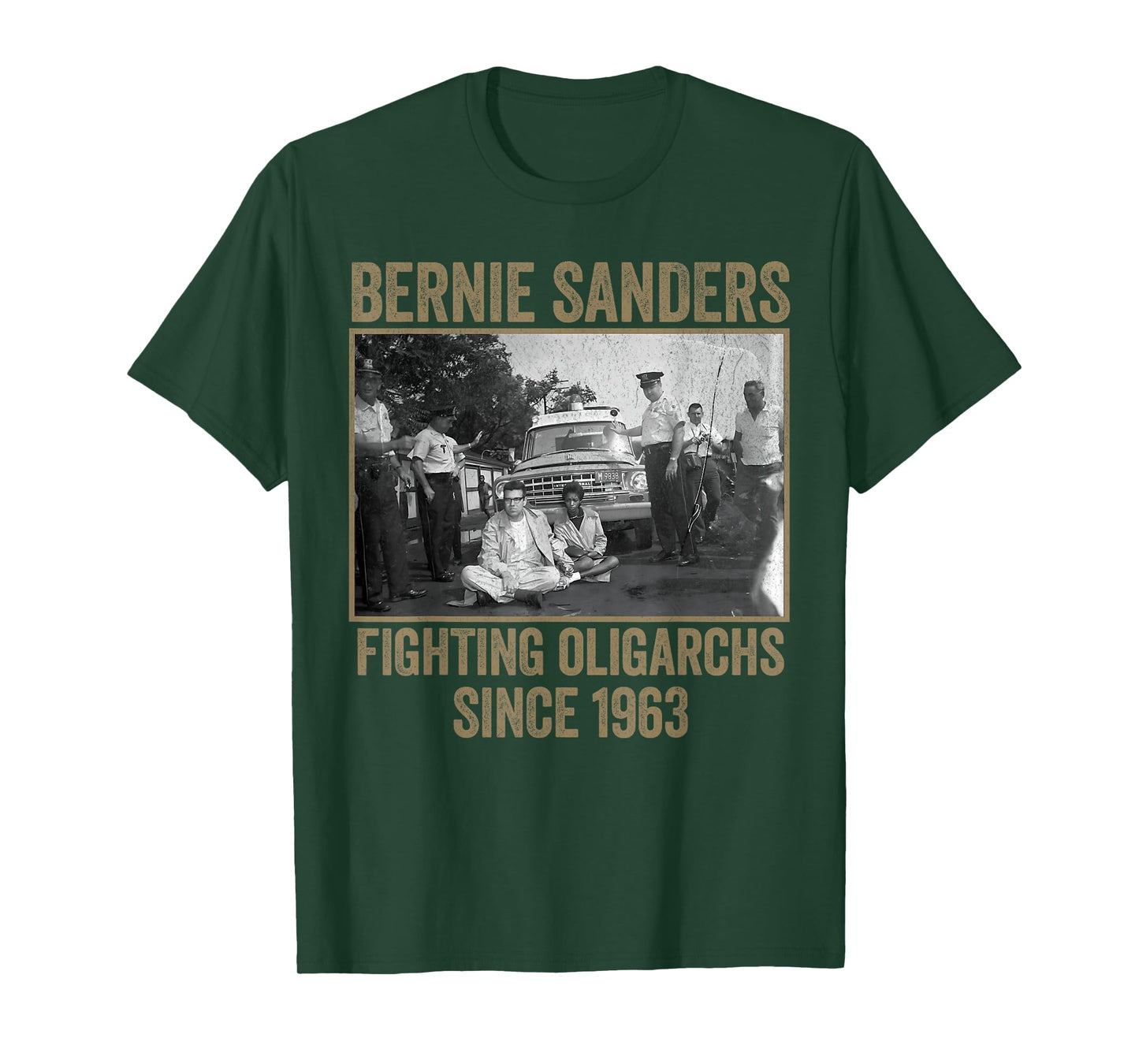 Bernie Fighting Oligarchs 1963 Indivisible No Kings Protest T-Shirt