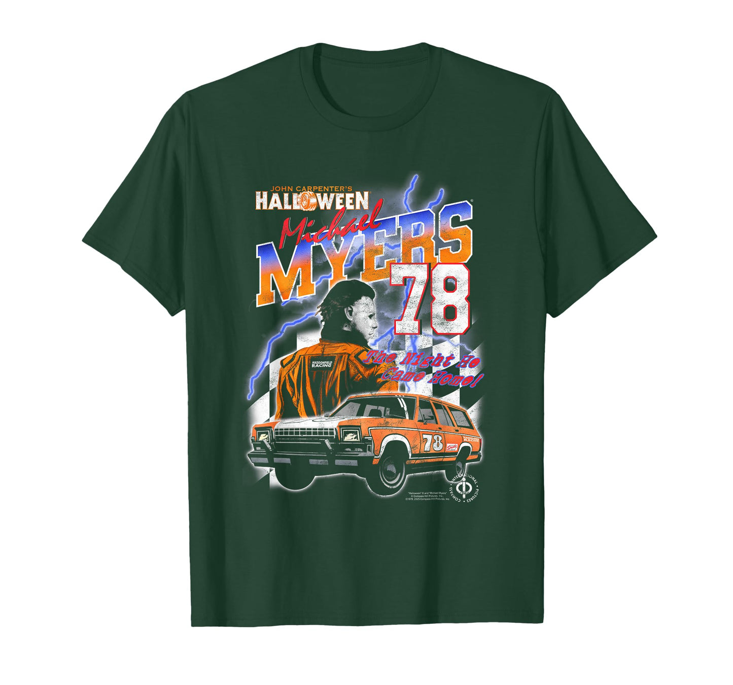 Halloween Haddonfield Racing Michael Myers 78 Horror Movie T-Shirt