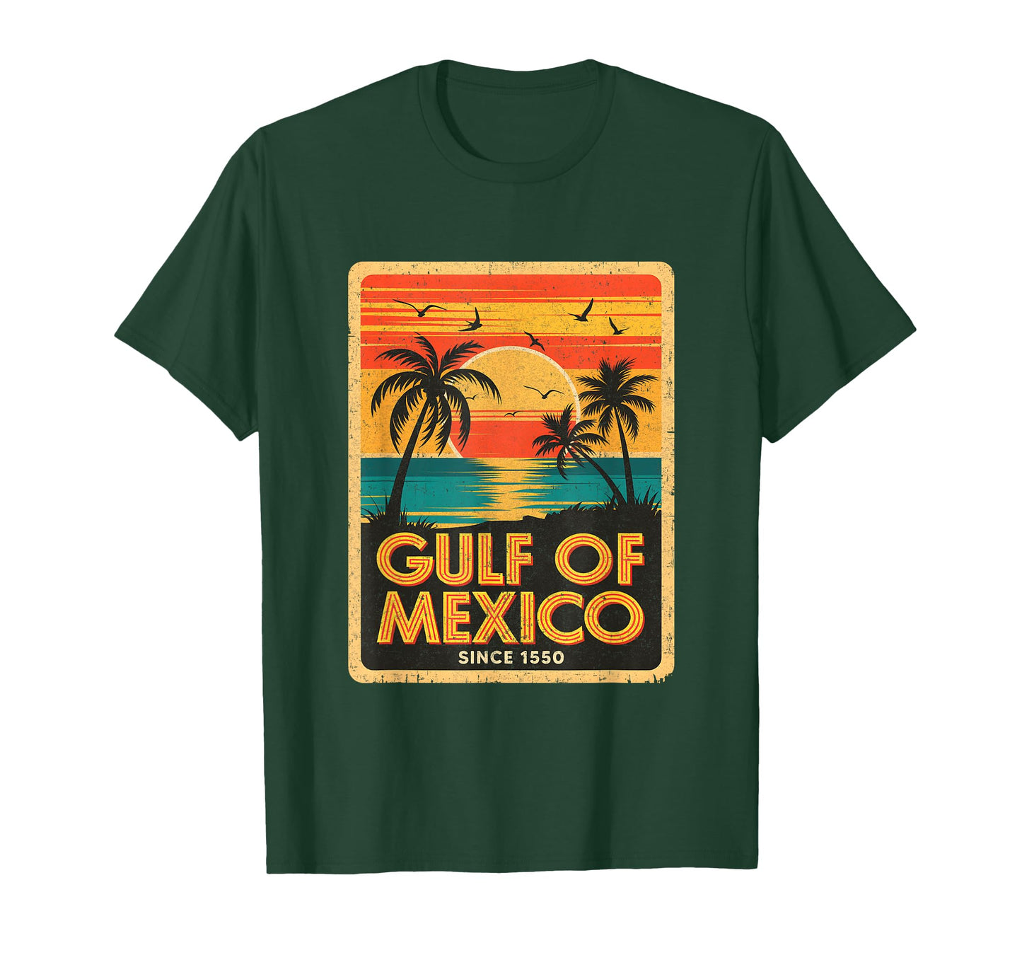 Gulf Of Mexico Women Men Vintage Since 1550 Mexican T-Shirt