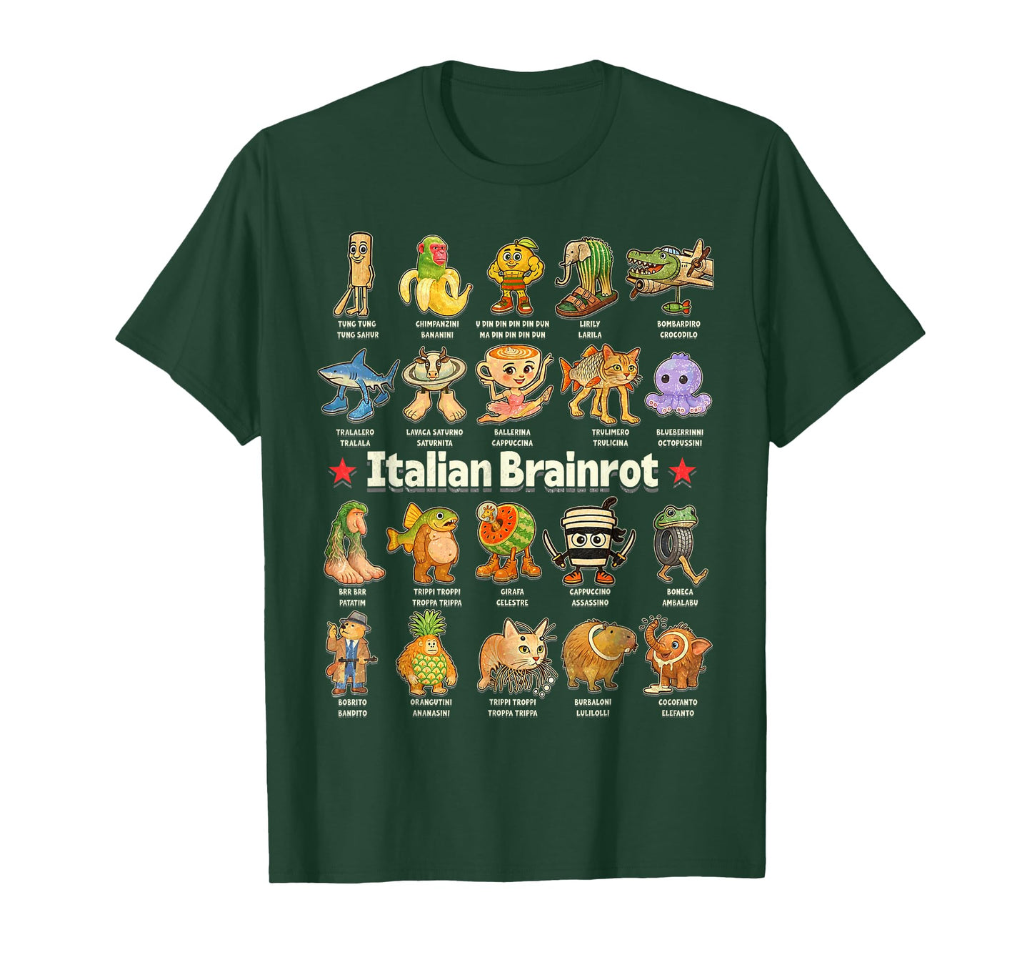 Italian Brain Rot Italian Brainrot Funny Memes T-Shirt