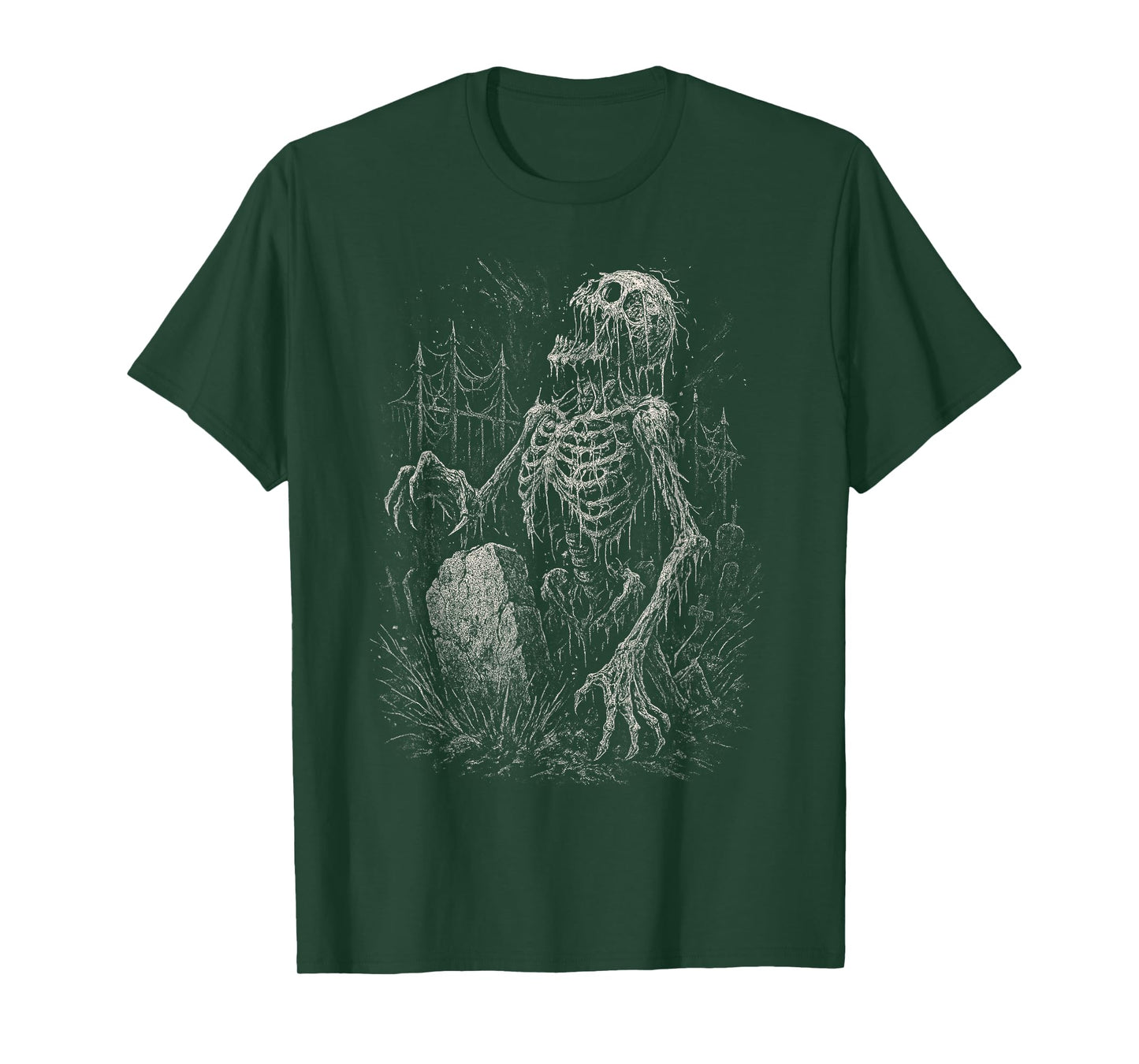 Zombie Skeleton Undead Horror Grave Goth Alt Alternative Art T-Shirt