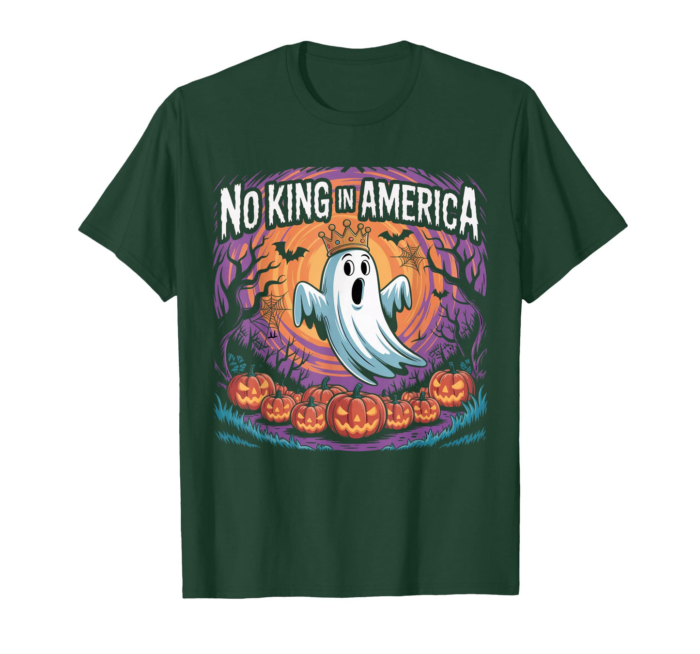 Funny Halloween No Kings in America Since 1776 Distressed T-Shirt