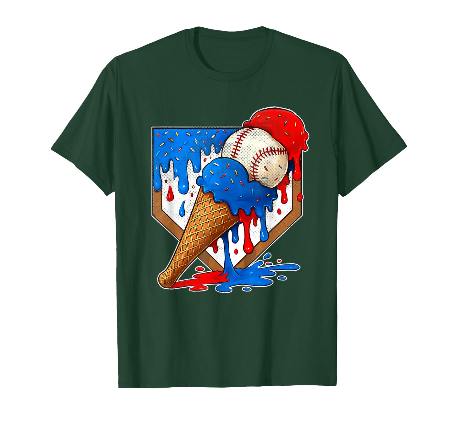 Distressed Baseball Boys Ice Cream Drip Baseball Boys Youth T-Shirt