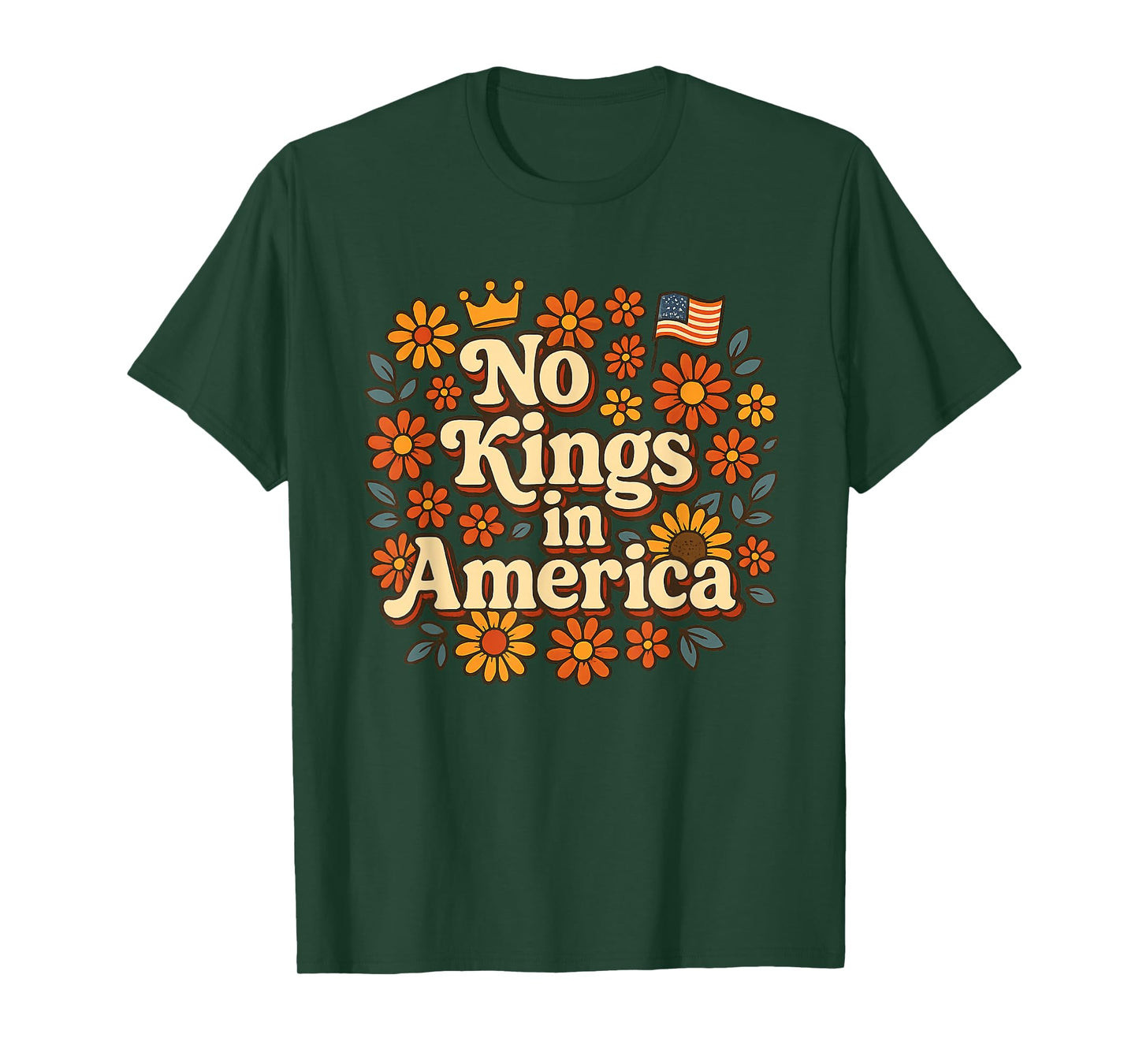 No Kings in America Floral No Kings T-Shirt