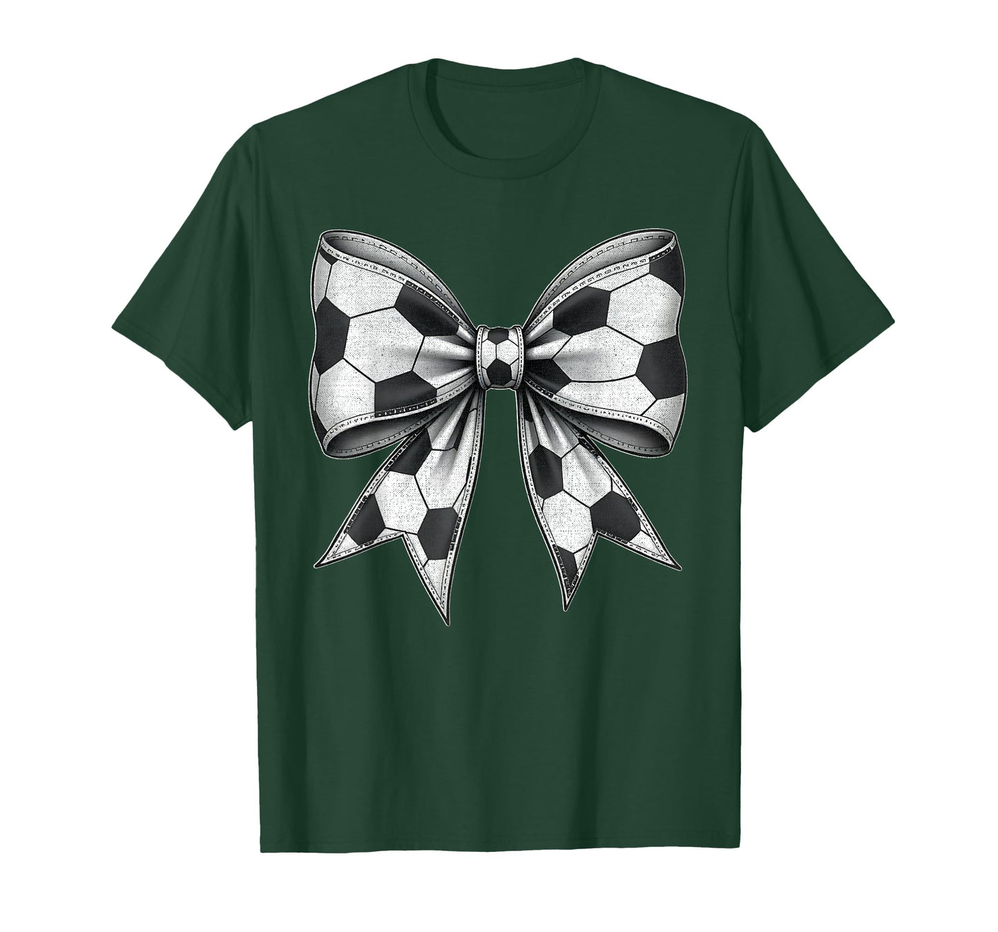 Classic Soccer Ball Bow Shirt Mono Football Game Spirit T-Shirt