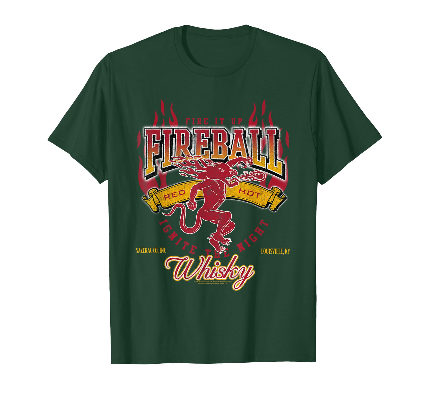 Fireball Cinnamon Whisky Athletic Style Logo T-Shirt