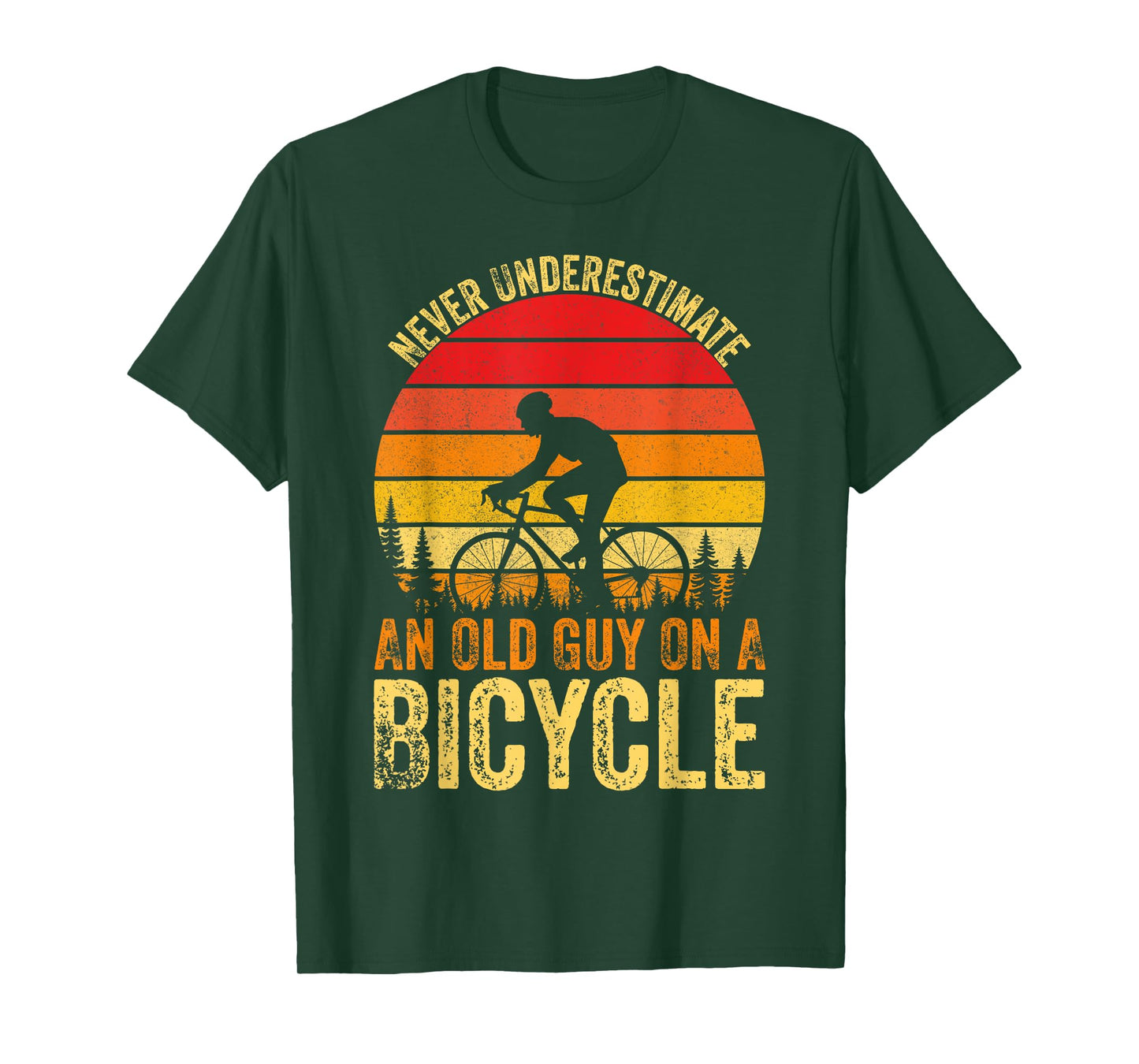 Never Underestimate An Old Guy On A Bicycle Vintage Cycling T-Shirt