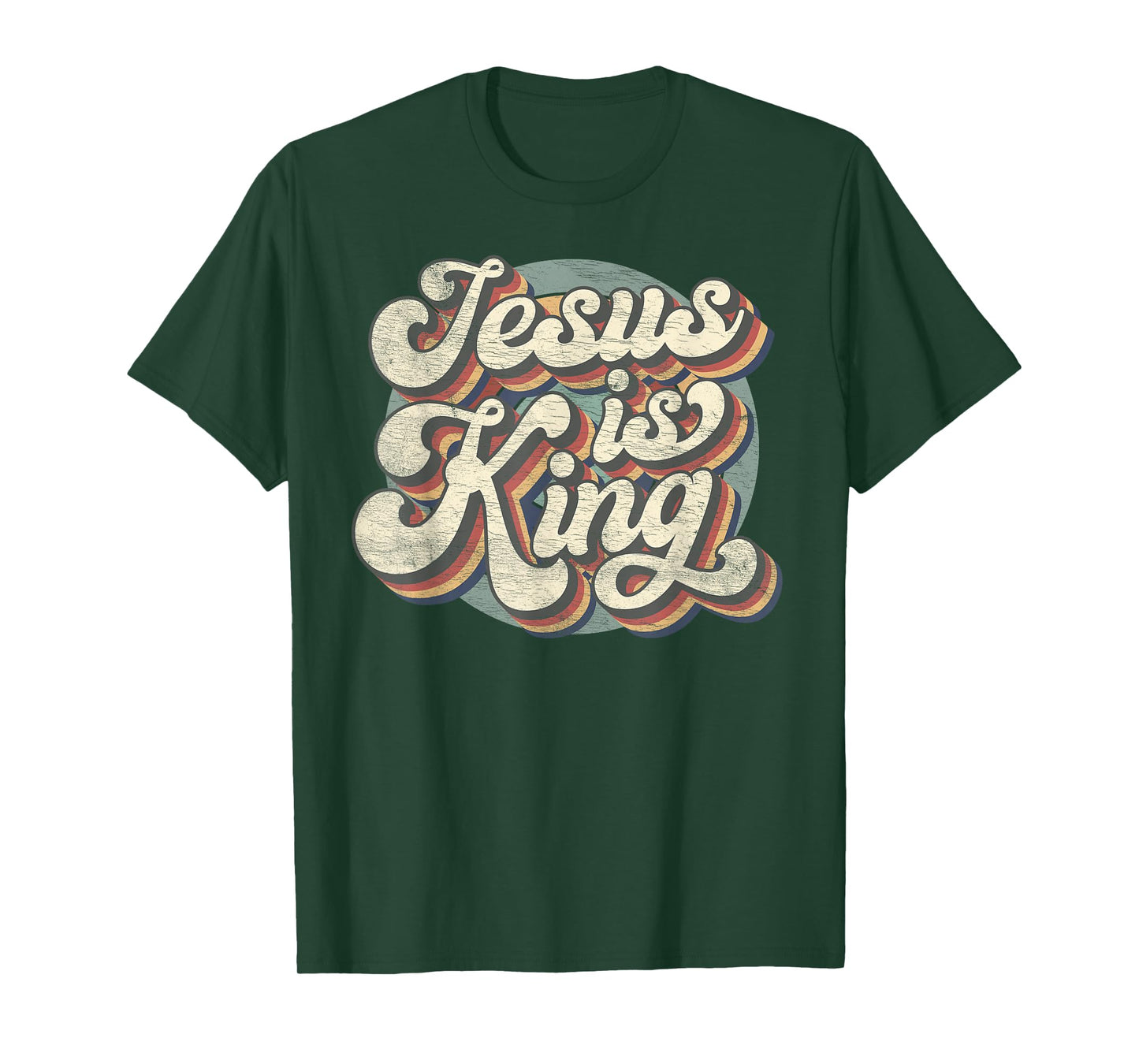 Retro Jesus Is King Christian Bible Religious Mens Womens T-Shirt