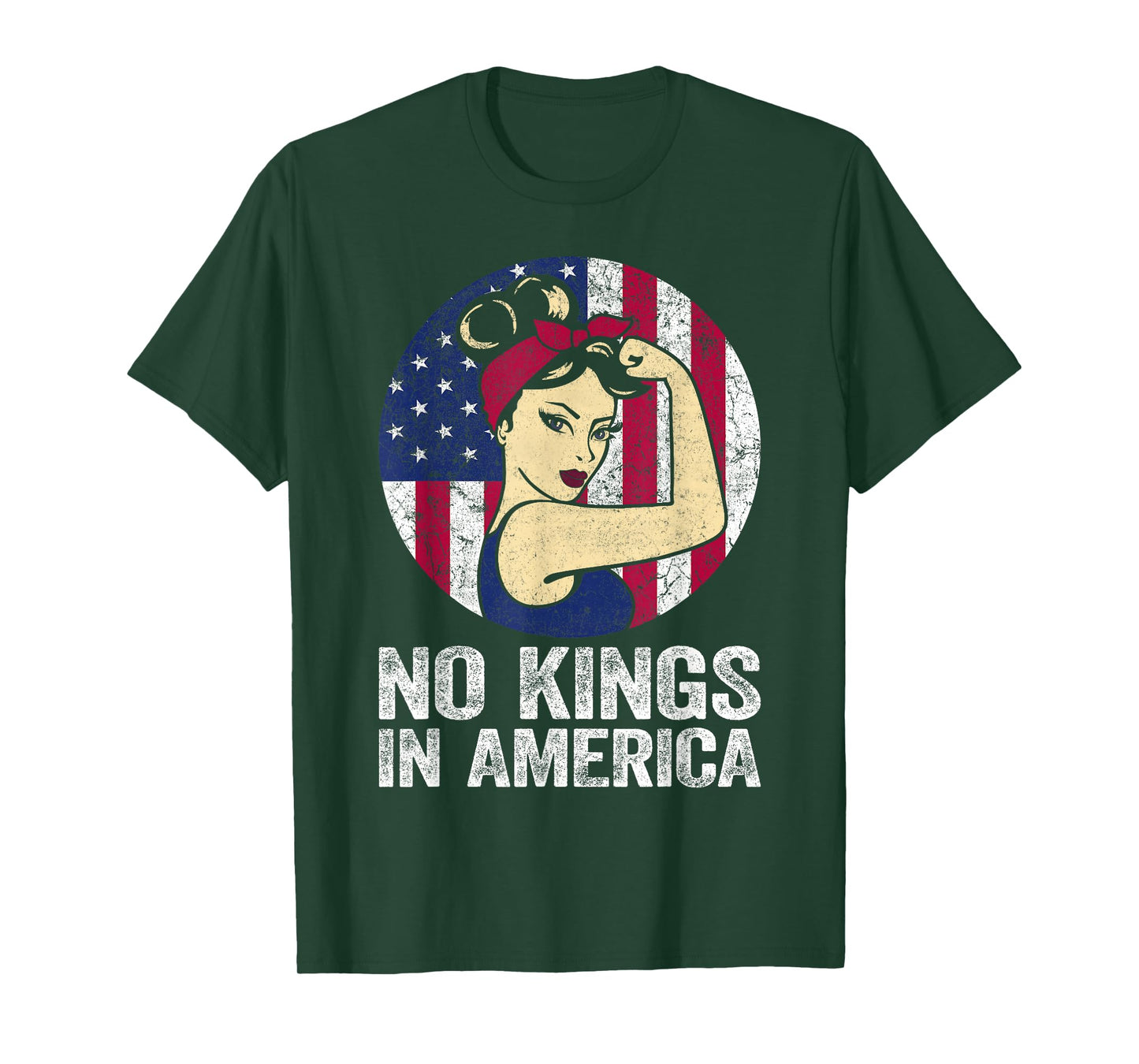 No Kings Tee Rosie USA Flag No King in America T-Shirt