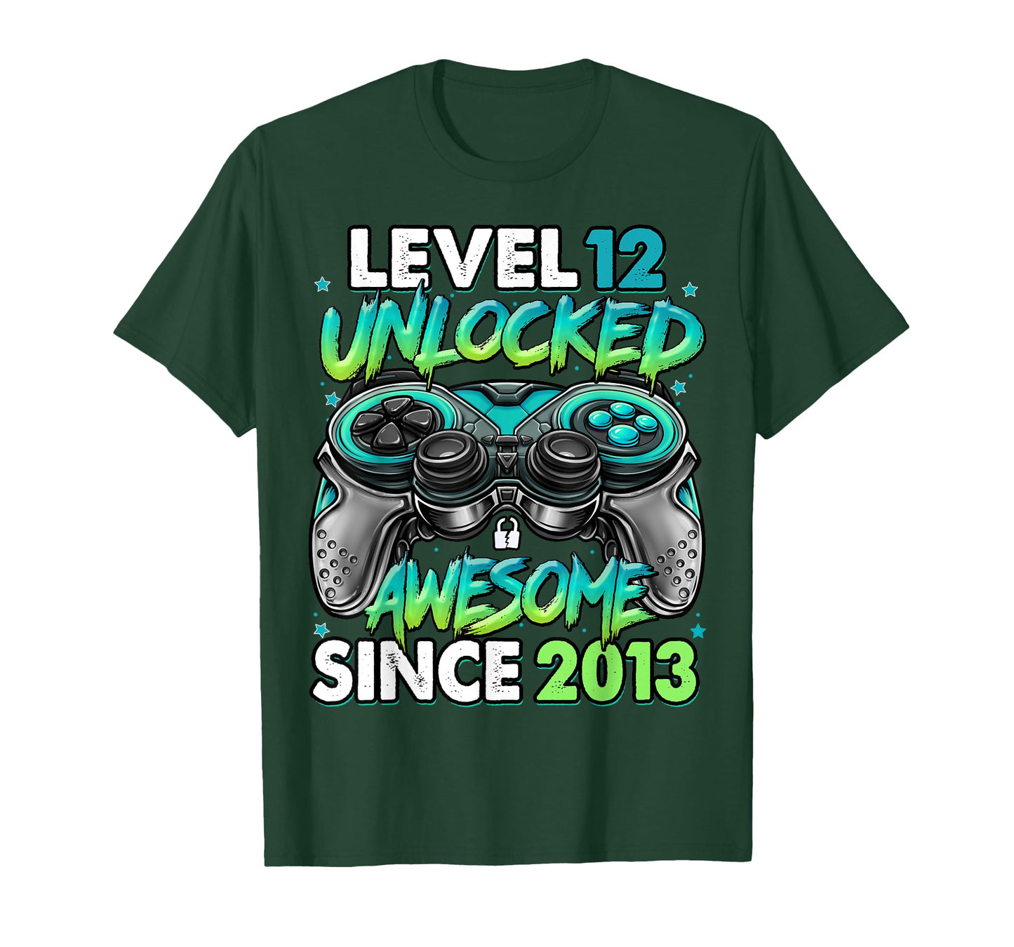 Level 12 Unlocked Awesome Since 2013 12th Birthday Gaming T-Shirt