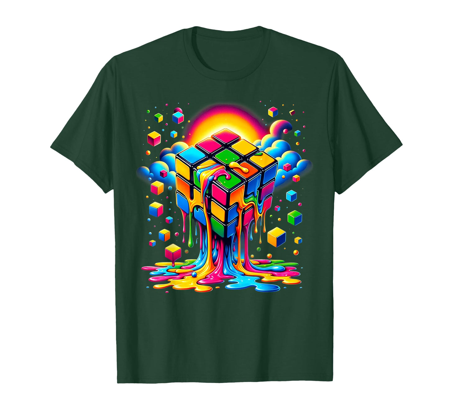 Melting Cube Speed Cubing Vintage Puzzle Youth & Math Lovers T-Shirt