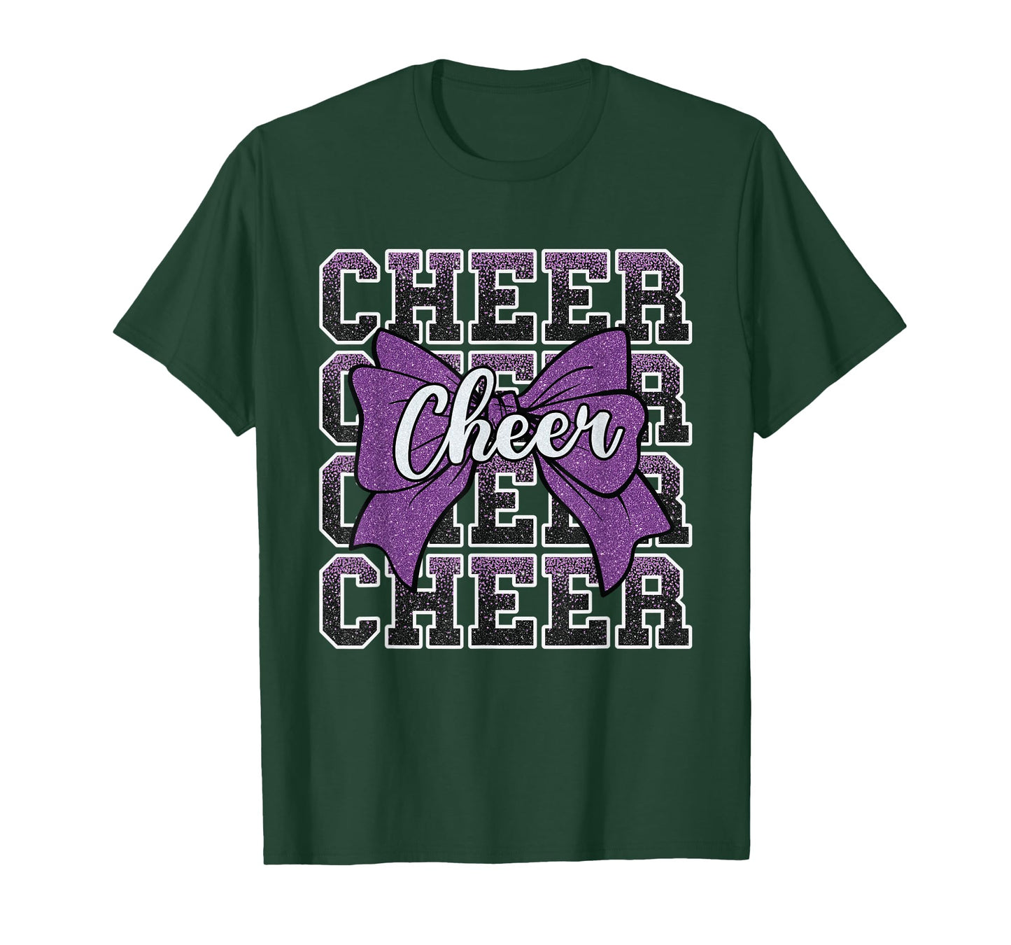 Coquette Cheer Bow Sport Cheerleader Cheerleading Purple T-Shirt