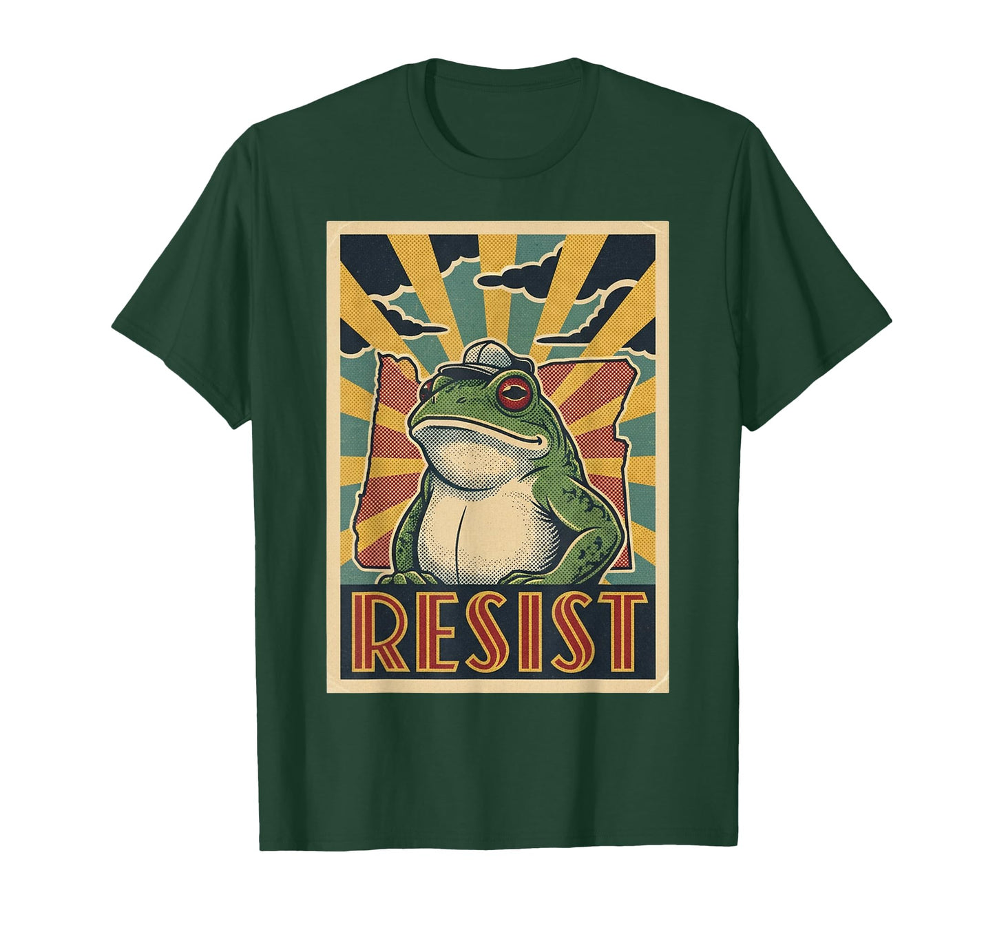 Portland Frog Poster Protest Shirt Portland Frog Protest T-Shirt