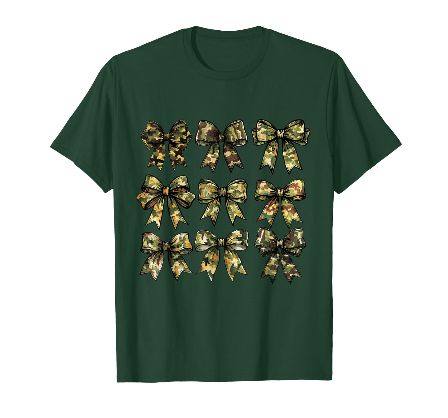 Camouflage Bow Camo Coquette Bow Hunting Women Girl T-Shirt