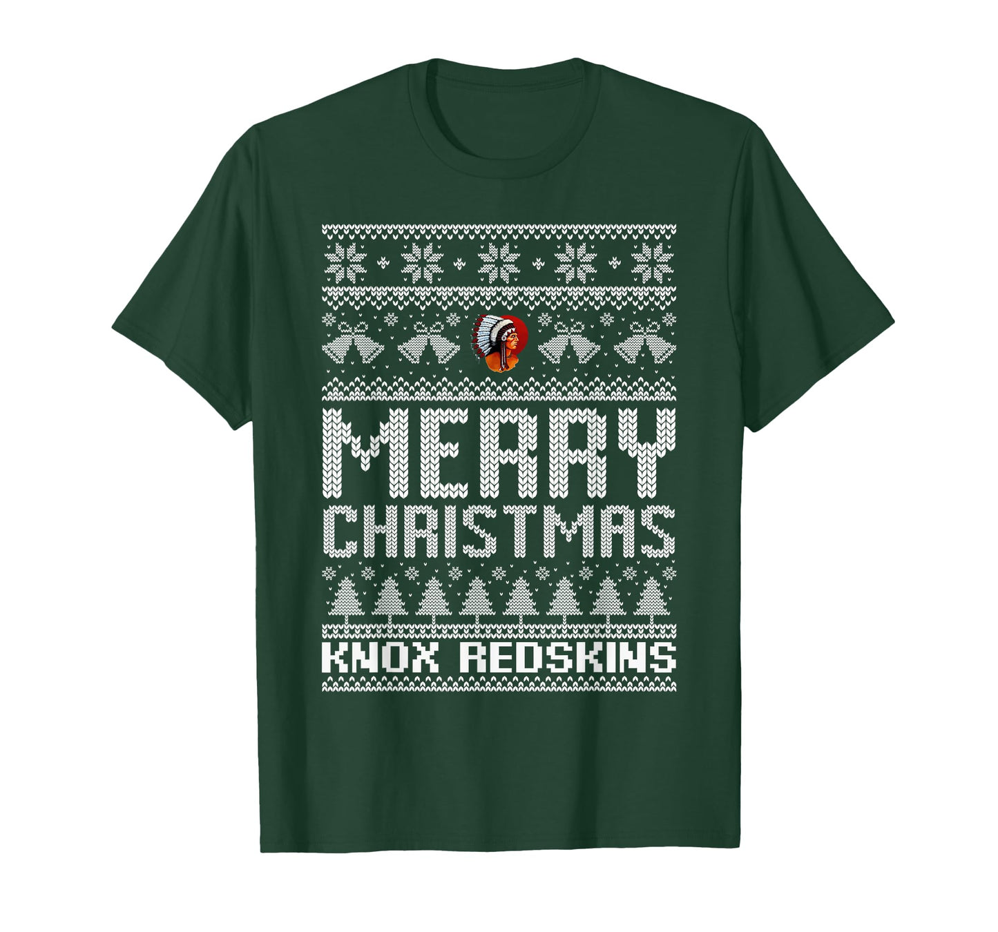 Knox Redskins Logo Merry Christmas Ugly Sweater HS T-Shirt