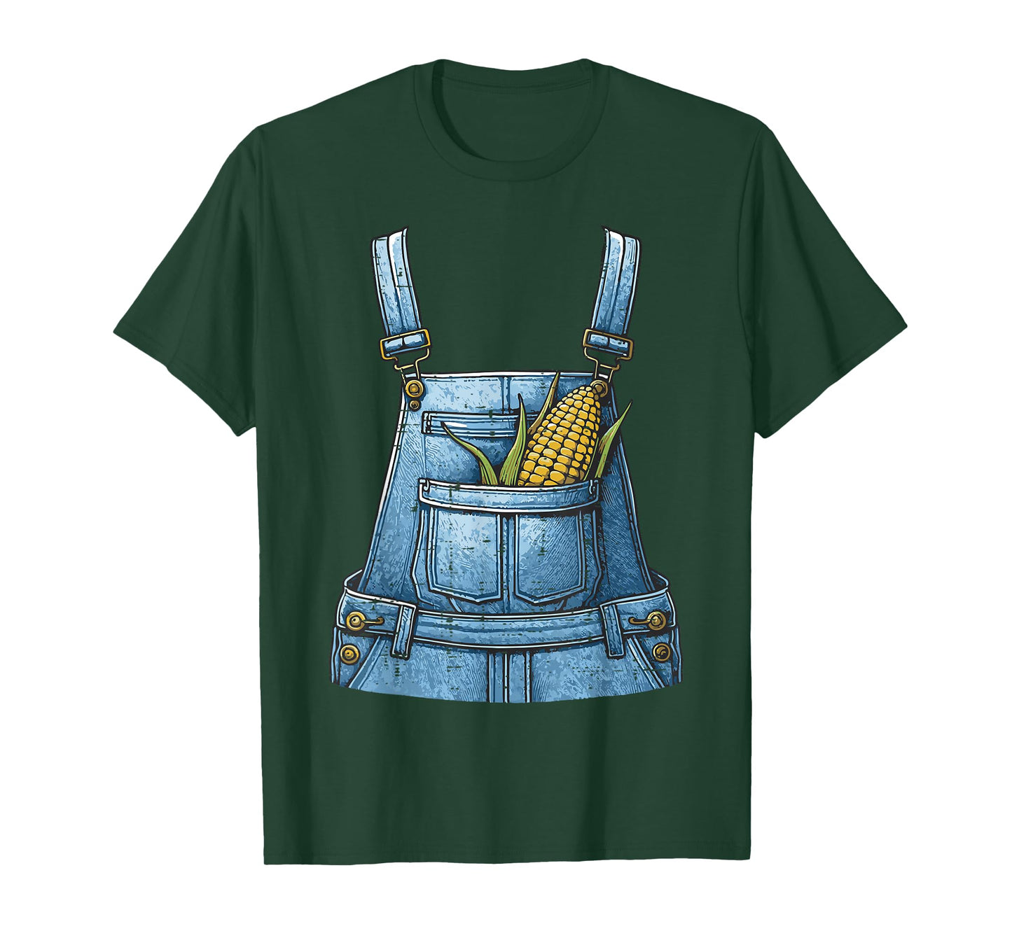 Halloween Overalls Corn Farm Costume Farmer Men Women Kids T-Shirt