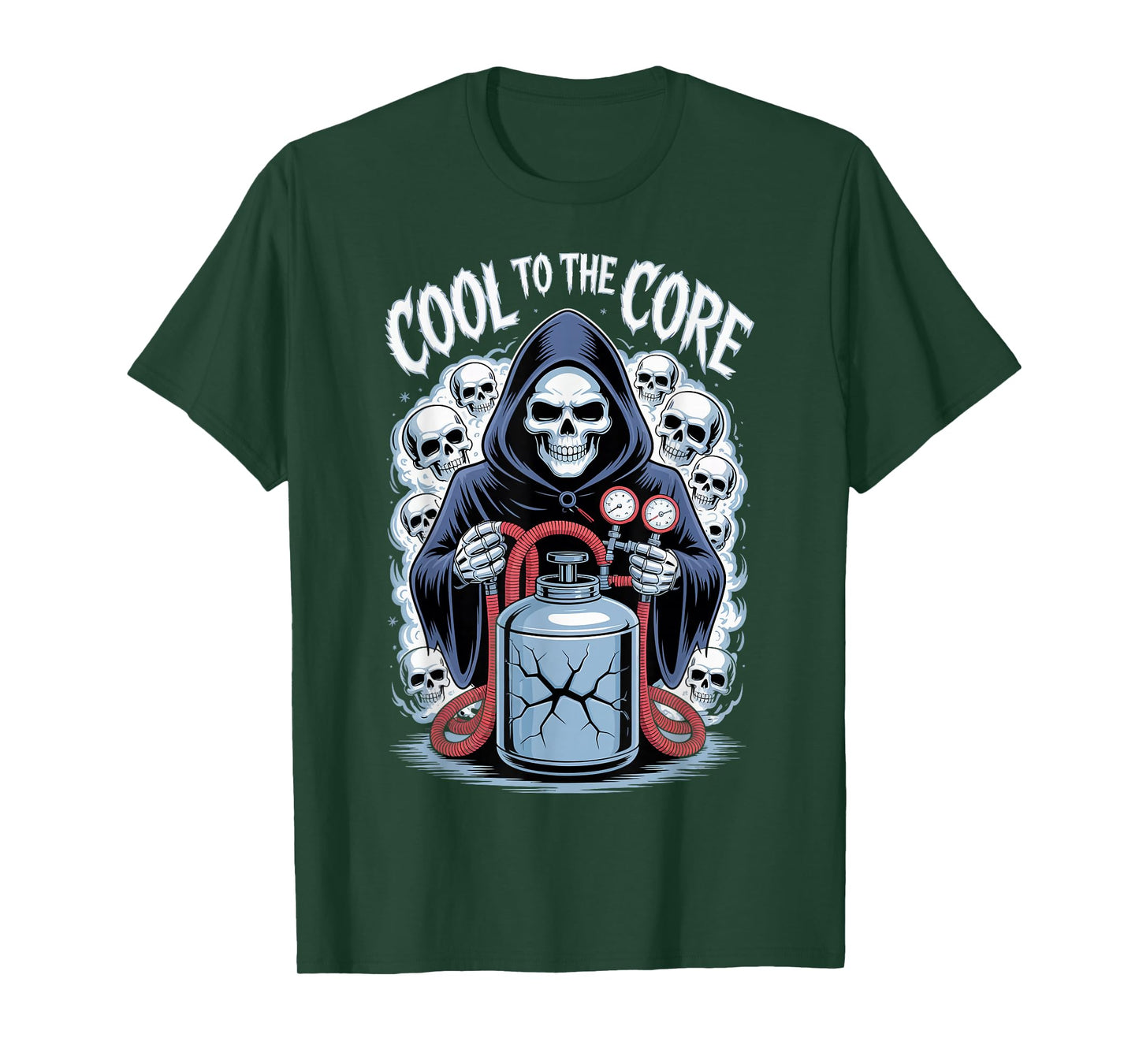 HVAC Technician Halloween Skeleton Cool to The Core T-Shirt