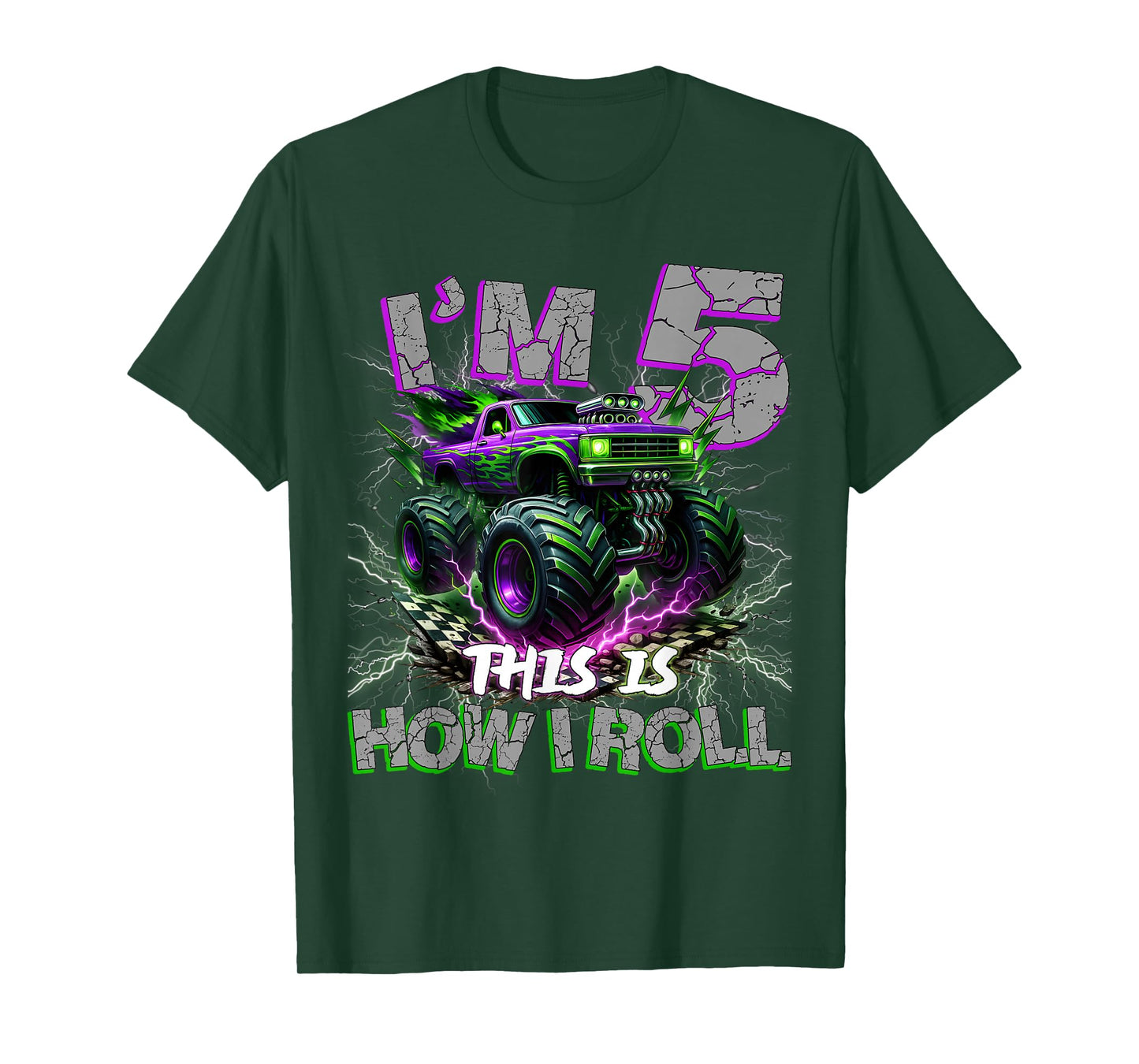 Im 5 Years Olds Monster Truck 5th Birthday Boy Gifts Outfit T-Shirt