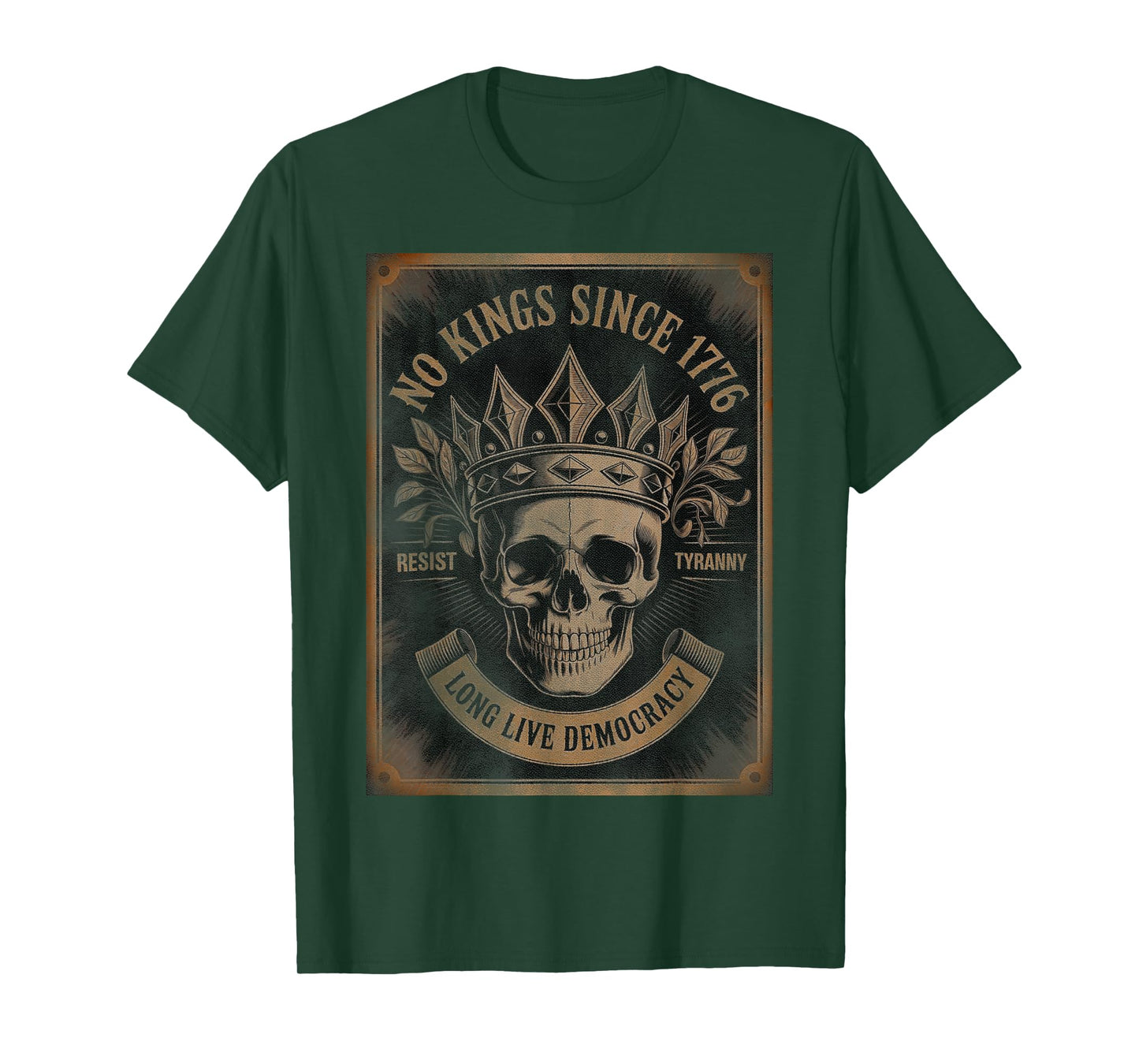 Retro No Kings 2.0 Since 1776 Skull No Kings October 18 T-Shirt