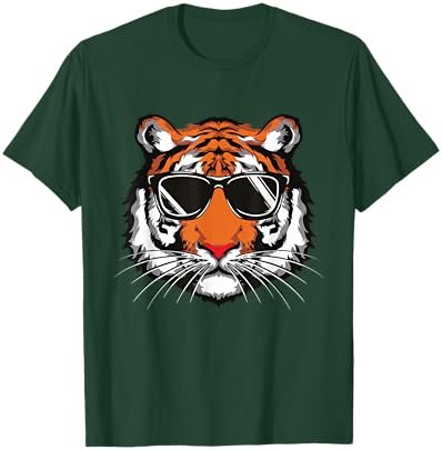 Cool Tiger Sunglasses Vintage Bengal Tiger Lovers T-Shirt - T-Shirt | Forest