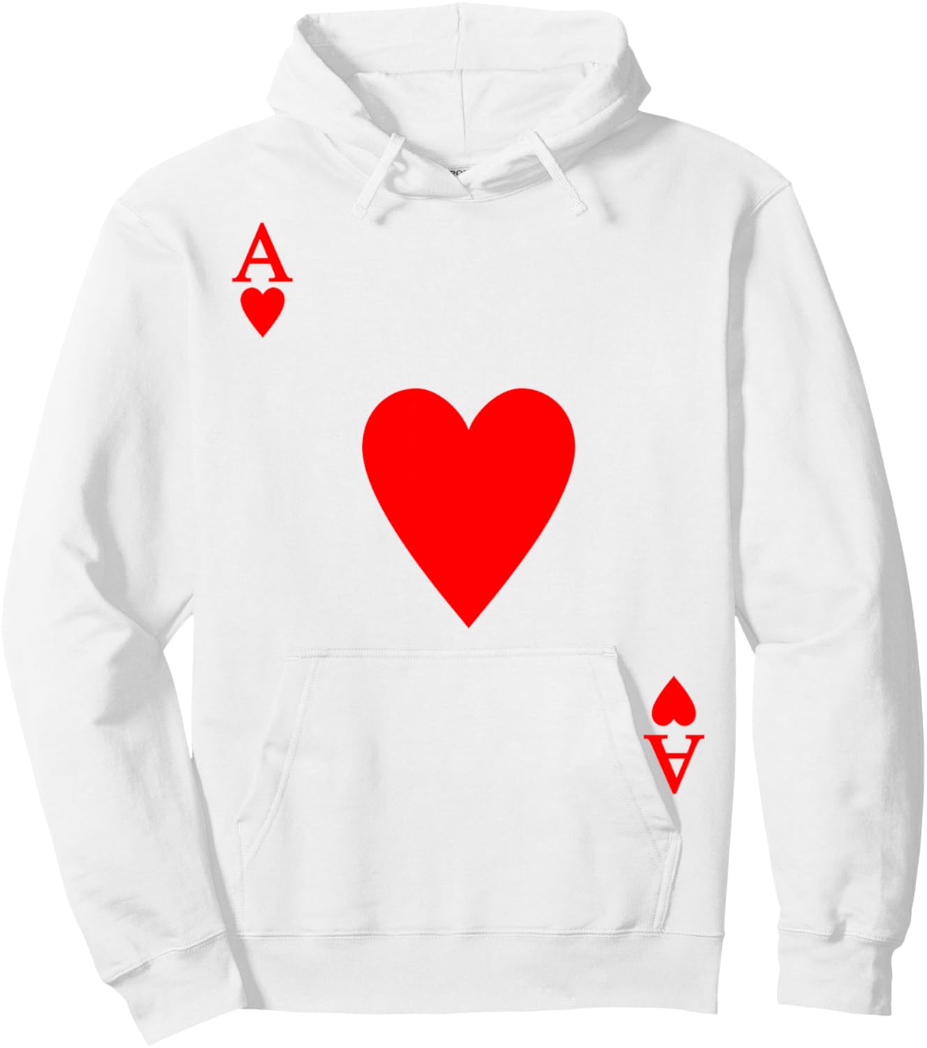 Ace of Hearts Funny Halloween Card Costume Hoodie - Hoodie | White